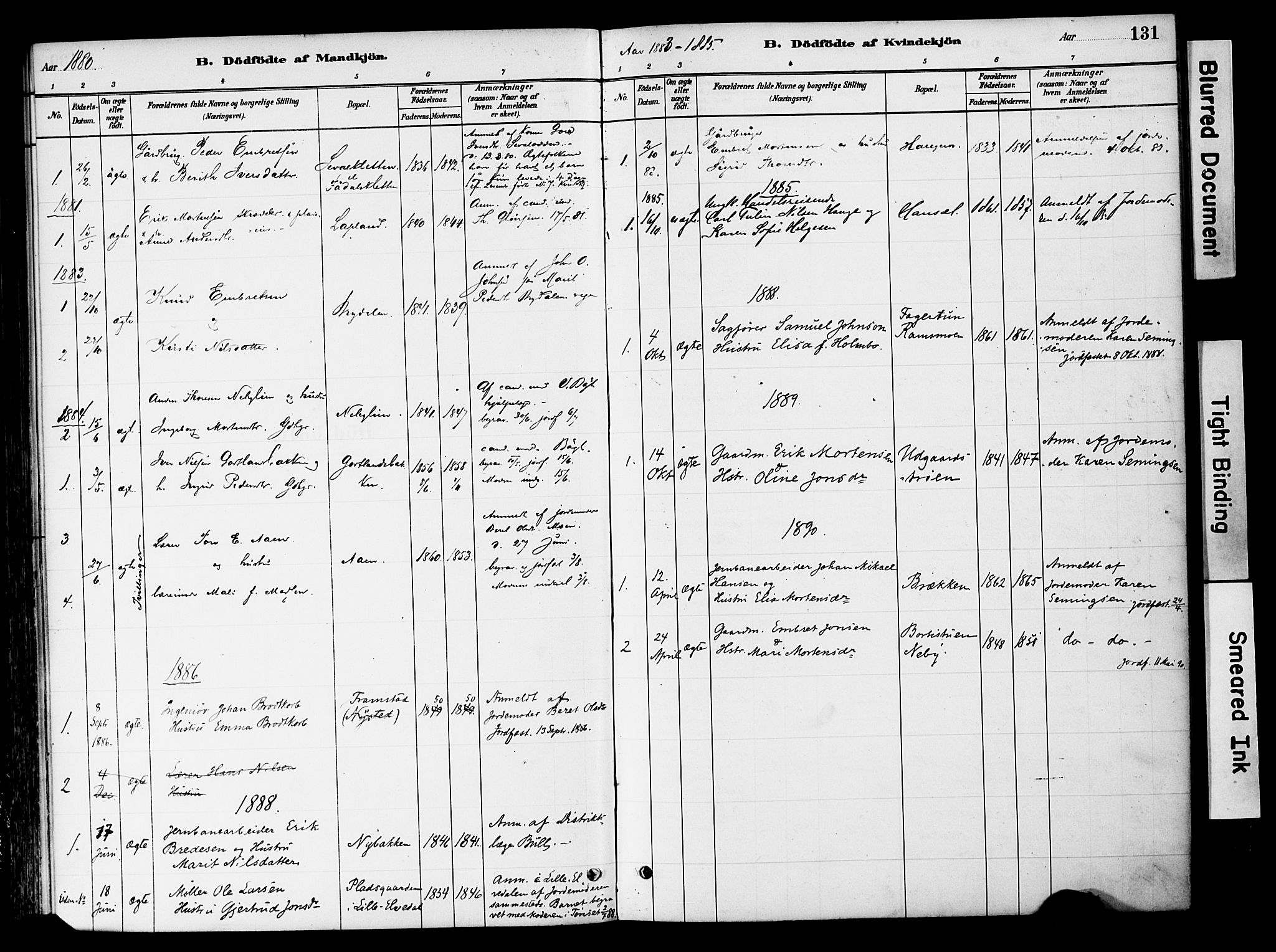 Tynset prestekontor, SAH/PREST-058/H/Ha/Haa/L0022: Parish register (official) no. 22, 1880-1899, p. 131