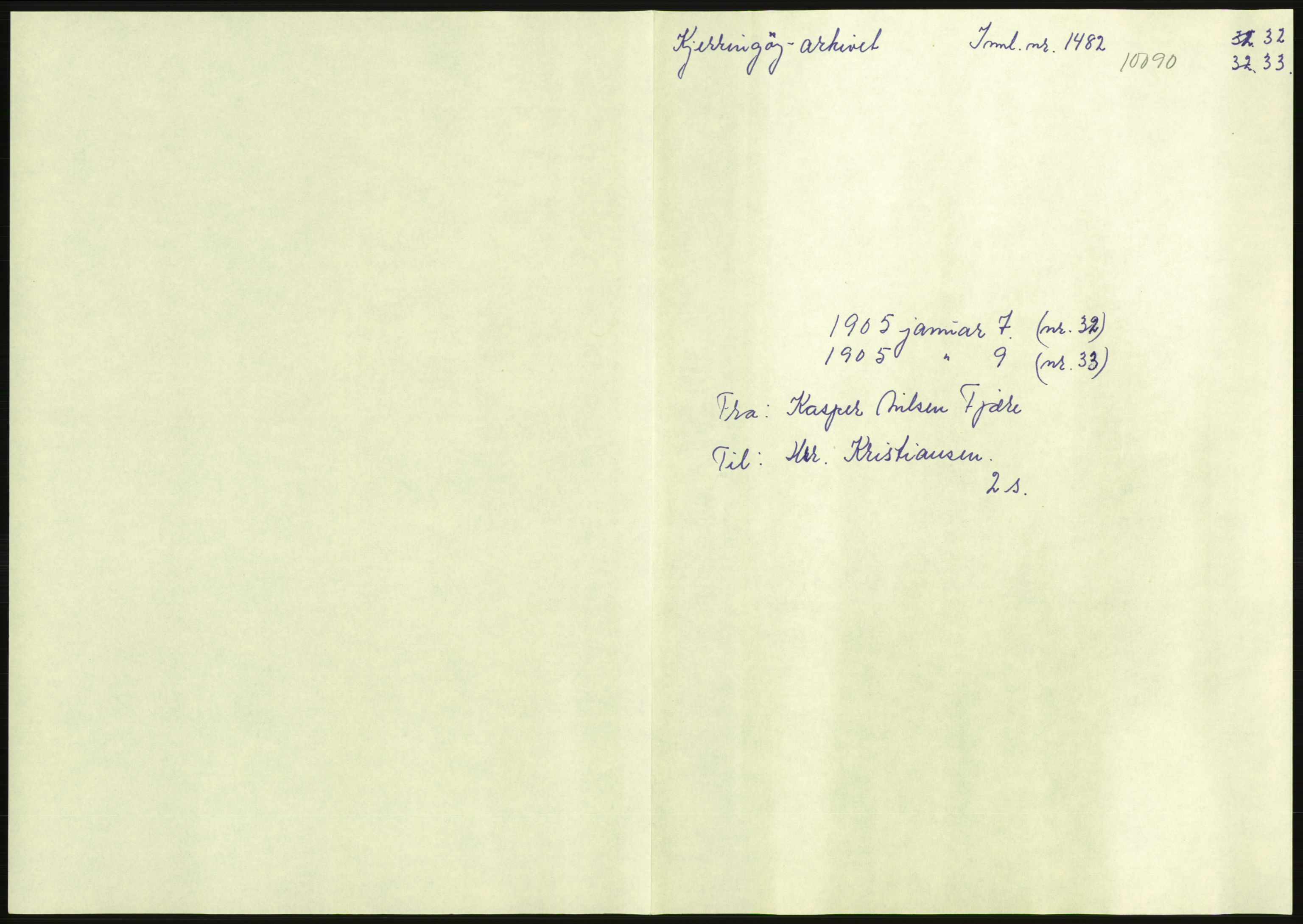 Samlinger til kildeutgivelse, Amerikabrevene, AV/RA-EA-4057/F/L0036: Innlån fra Nordland: Kjerringøyarkivet, 1838-1914, p. 145