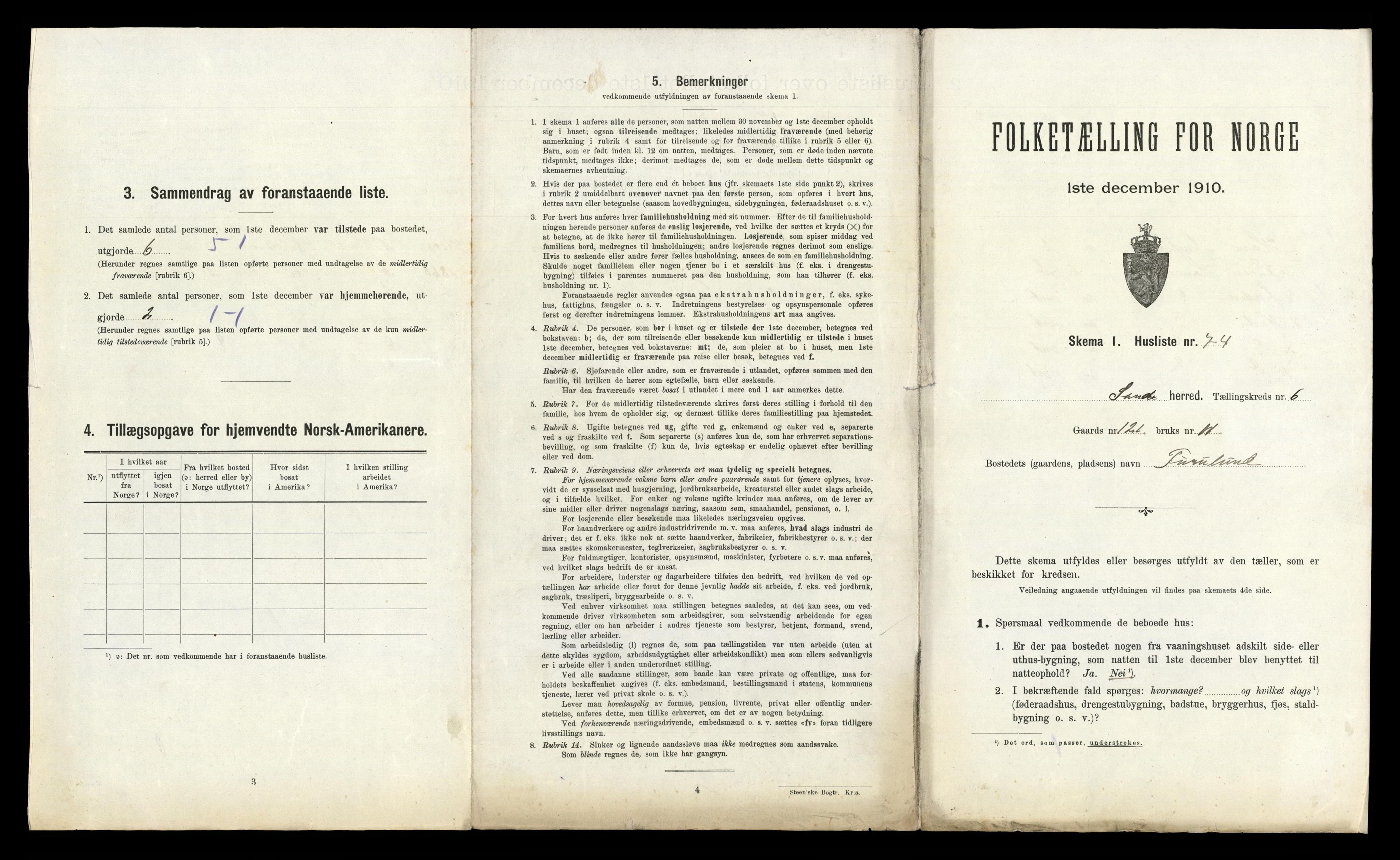 RA, 1910 census for Sande, 1910, p. 1089