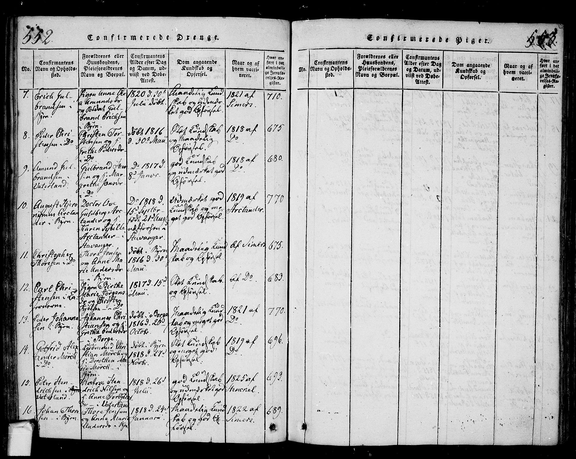 Fredrikstad prestekontor Kirkebøker, AV/SAO-A-11082/F/Fa/L0004: Parish register (official) no. 4, 1816-1834, p. 552-553