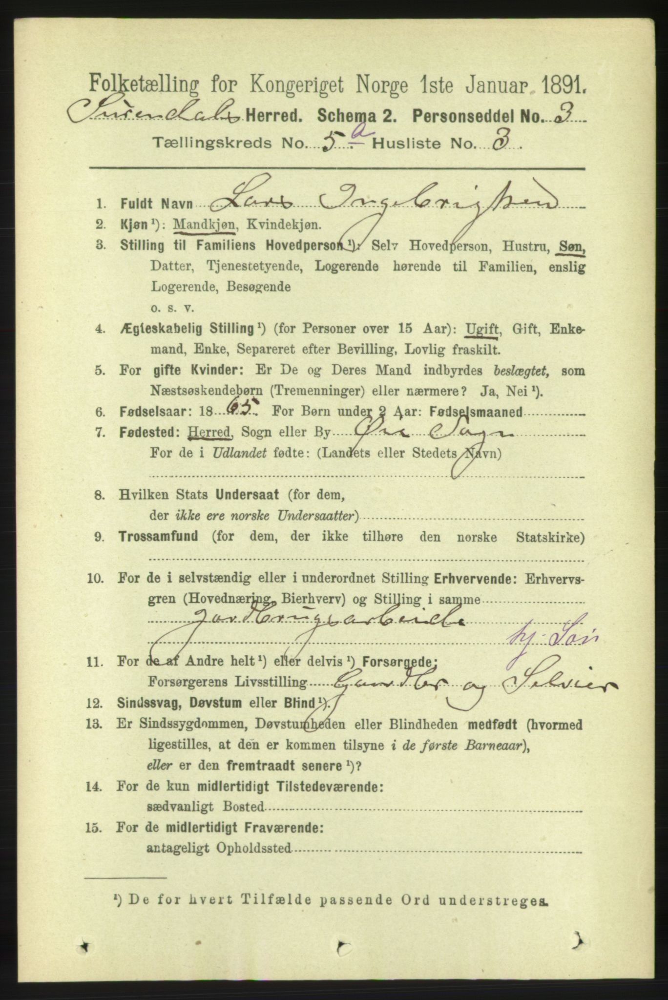 RA, 1891 census for 1566 Surnadal, 1891, p. 1410