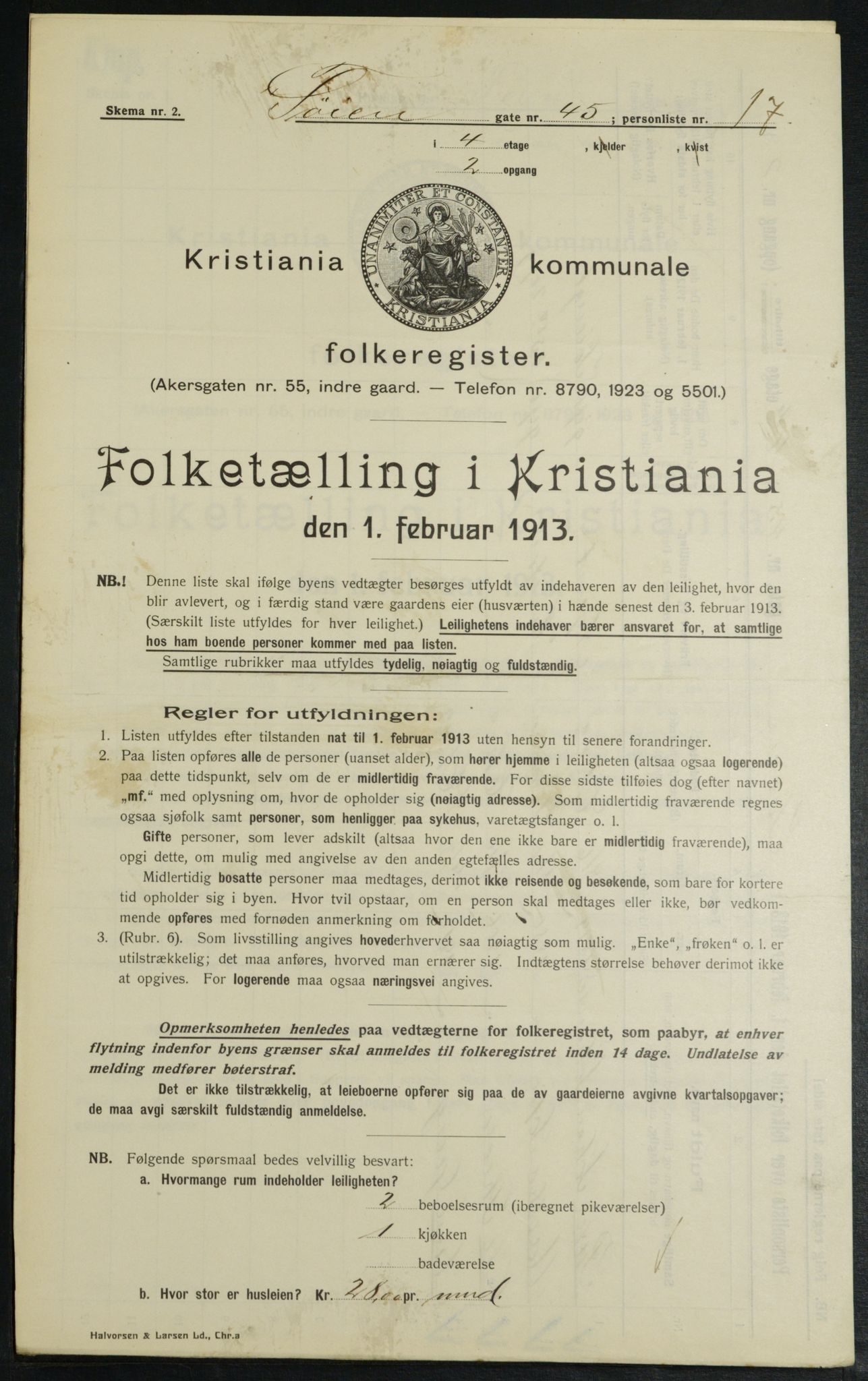 OBA, Municipal Census 1913 for Kristiania, 1913, p. 118635