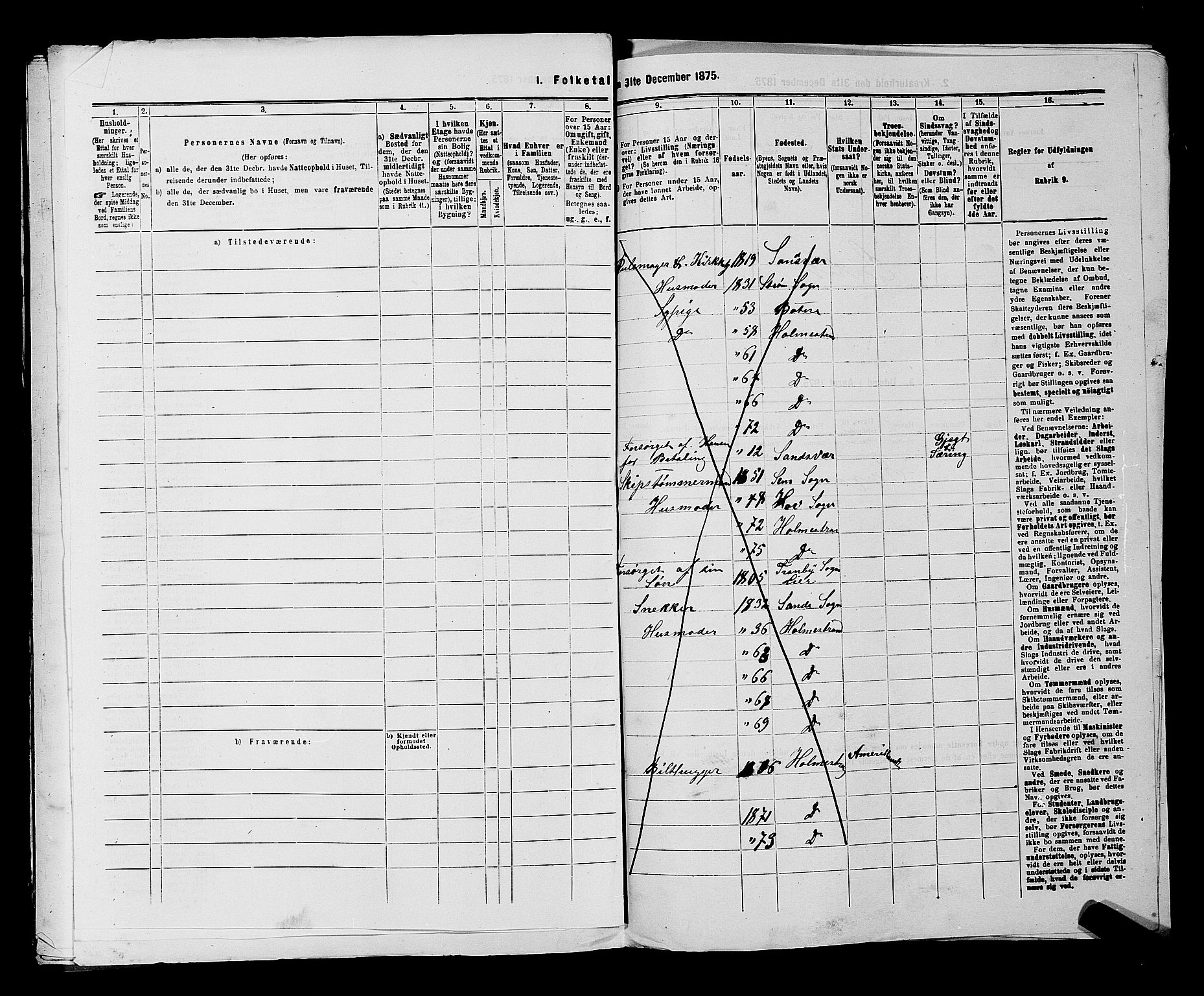 SAKO, 1875 census for 0702P Holmestrand, 1875, p. 70