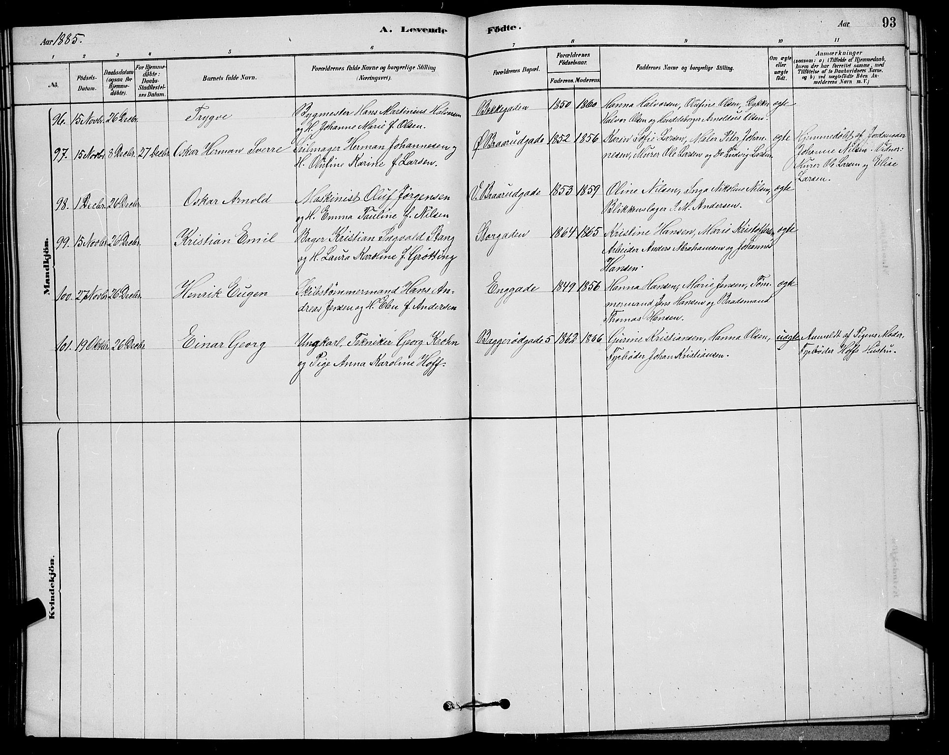 Horten kirkebøker, AV/SAKO-A-348/G/Ga/L0003: Parish register (copy) no. 4, 1878-1887, p. 93