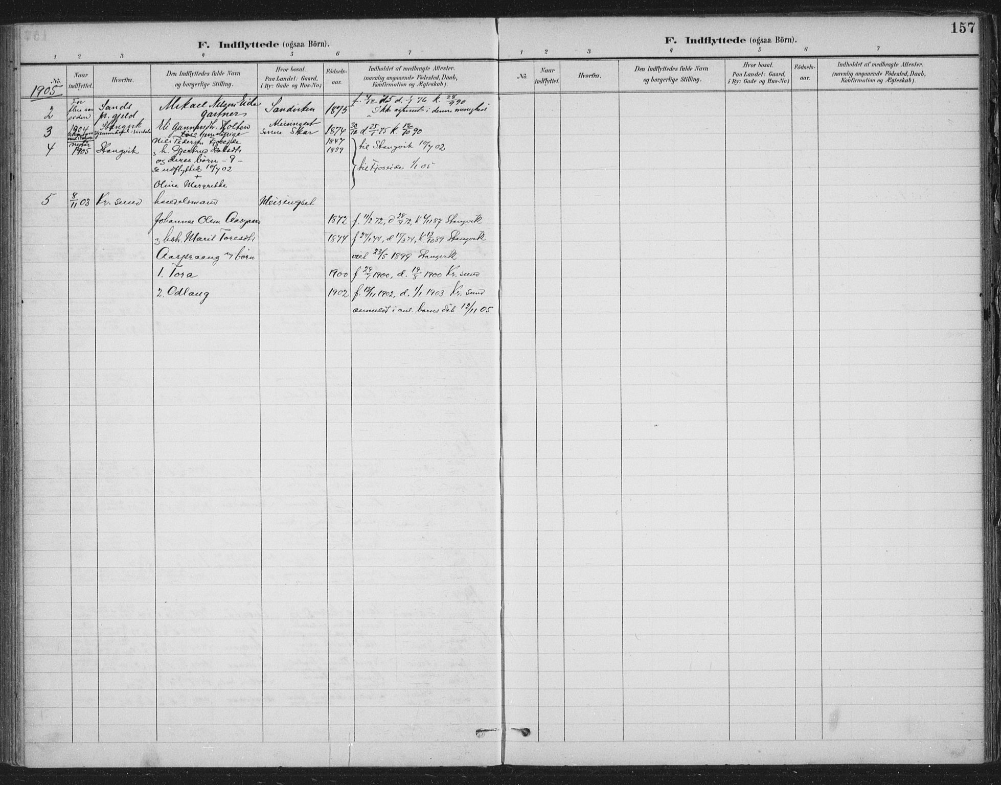 Ministerialprotokoller, klokkerbøker og fødselsregistre - Møre og Romsdal, AV/SAT-A-1454/586/L0988: Parish register (official) no. 586A14, 1893-1905, p. 157