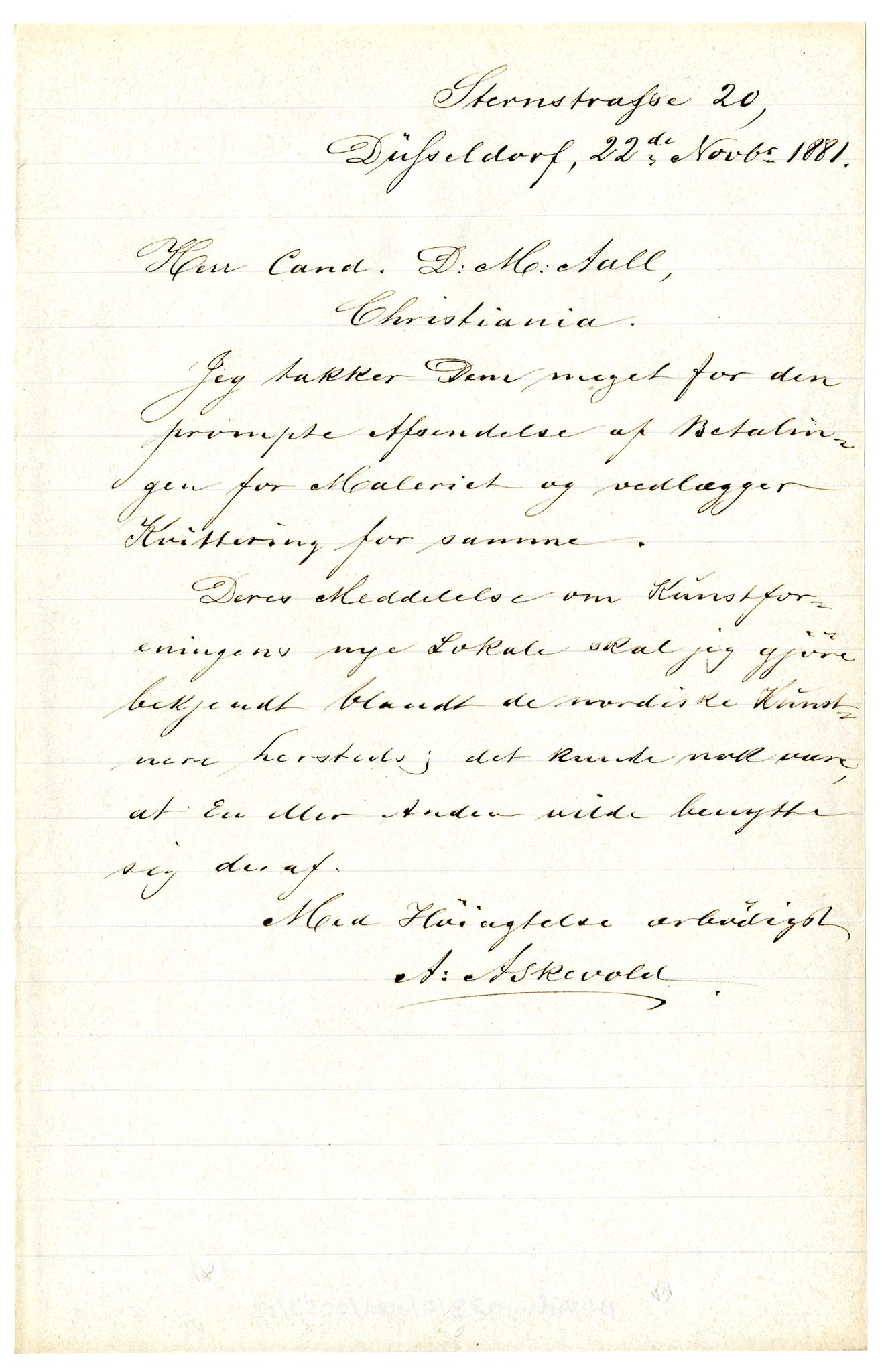 Diderik Maria Aalls brevsamling, NF/Ark-1023/F/L0001: D.M. Aalls brevsamling. A - B, 1738-1889, p. 611