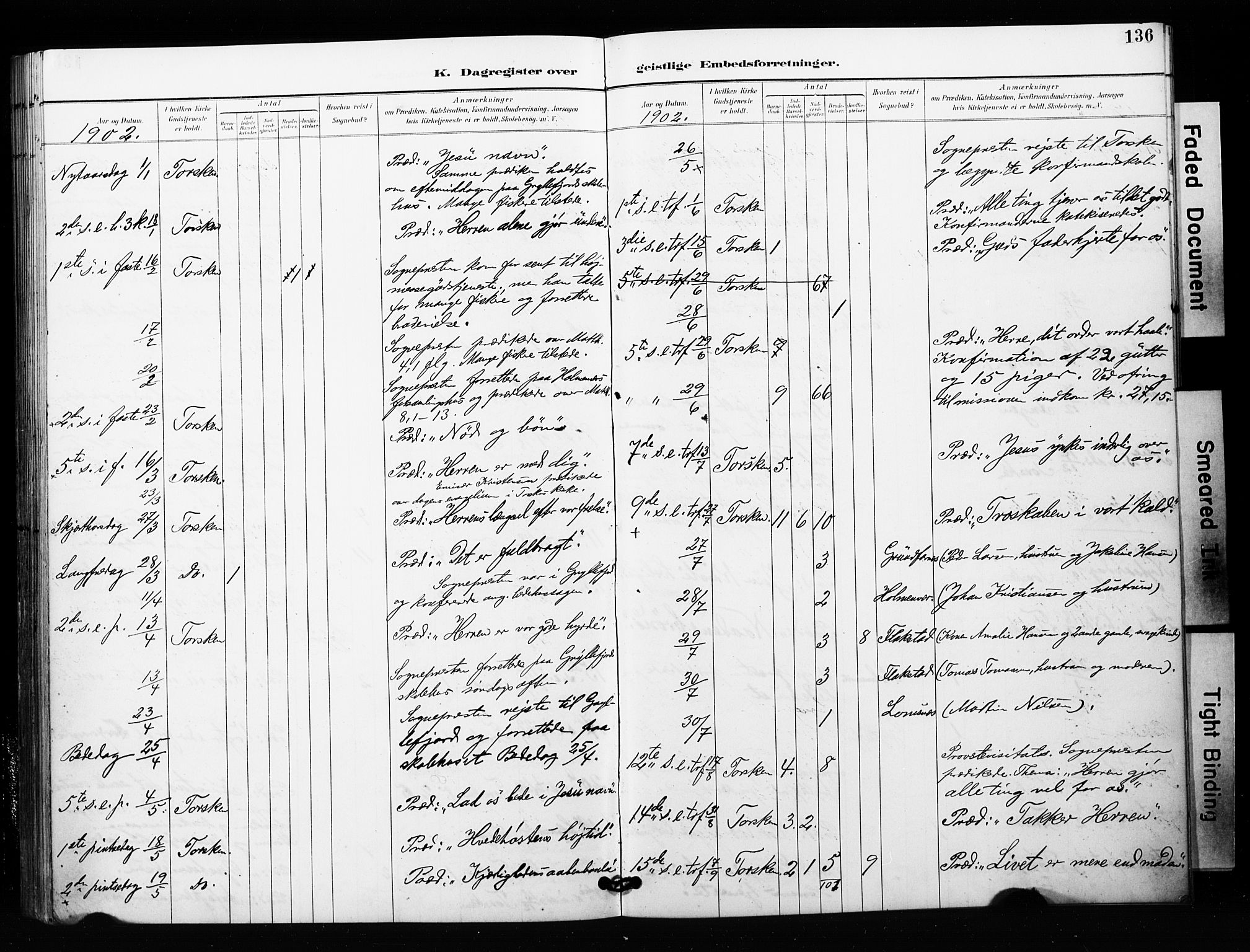 Berg sokneprestkontor, SATØ/S-1318/G/Ga/Gaa/L0006kirke: Parish register (official) no. 6, 1894-1904, p. 136