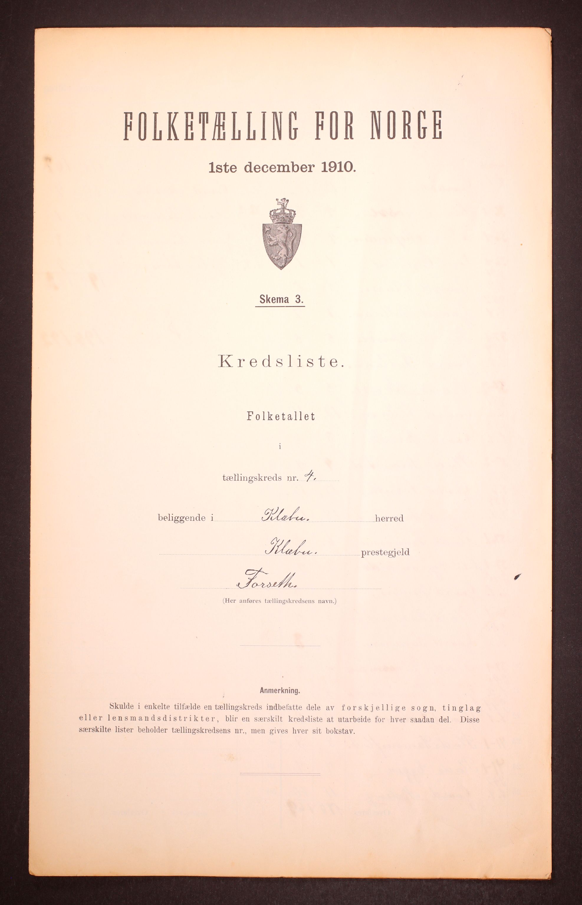 RA, 1910 census for Klæbu, 1910, p. 13