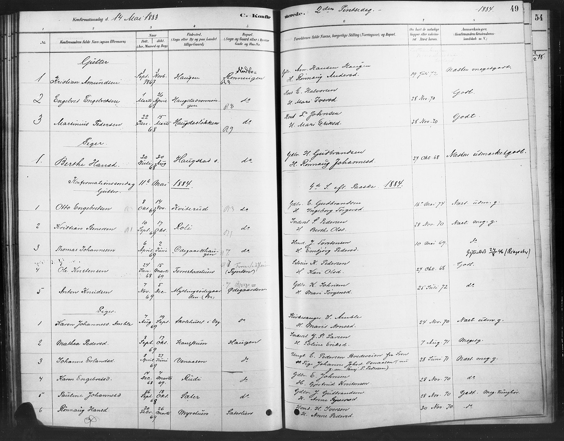 Ringebu prestekontor, SAH/PREST-082/H/Ha/Haa/L0010: Parish register (official) no. 10, 1878-1898, p. 49