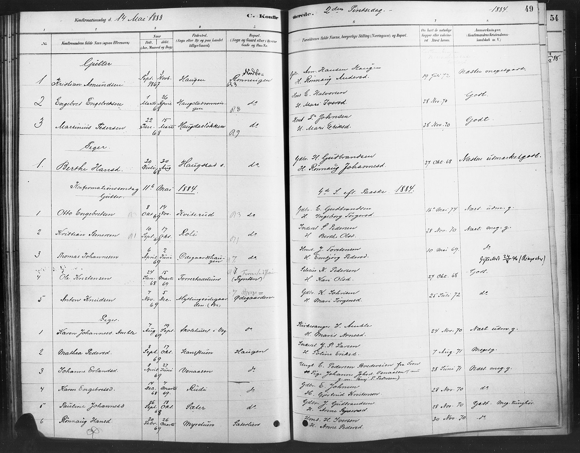 Ringebu prestekontor, AV/SAH-PREST-082/H/Ha/Haa/L0010: Parish register (official) no. 10, 1878-1898, p. 49