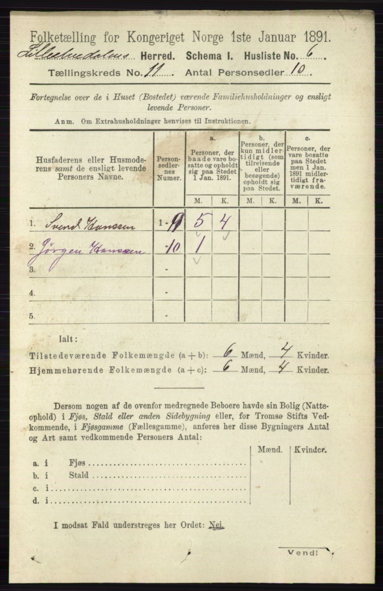 RA, 1891 census for 0438 Lille Elvedalen, 1891, p. 3779