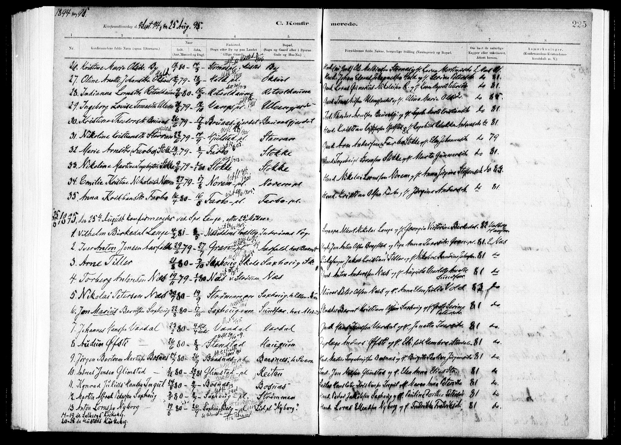 Ministerialprotokoller, klokkerbøker og fødselsregistre - Nord-Trøndelag, SAT/A-1458/730/L0285: Parish register (official) no. 730A10, 1879-1914, p. 225