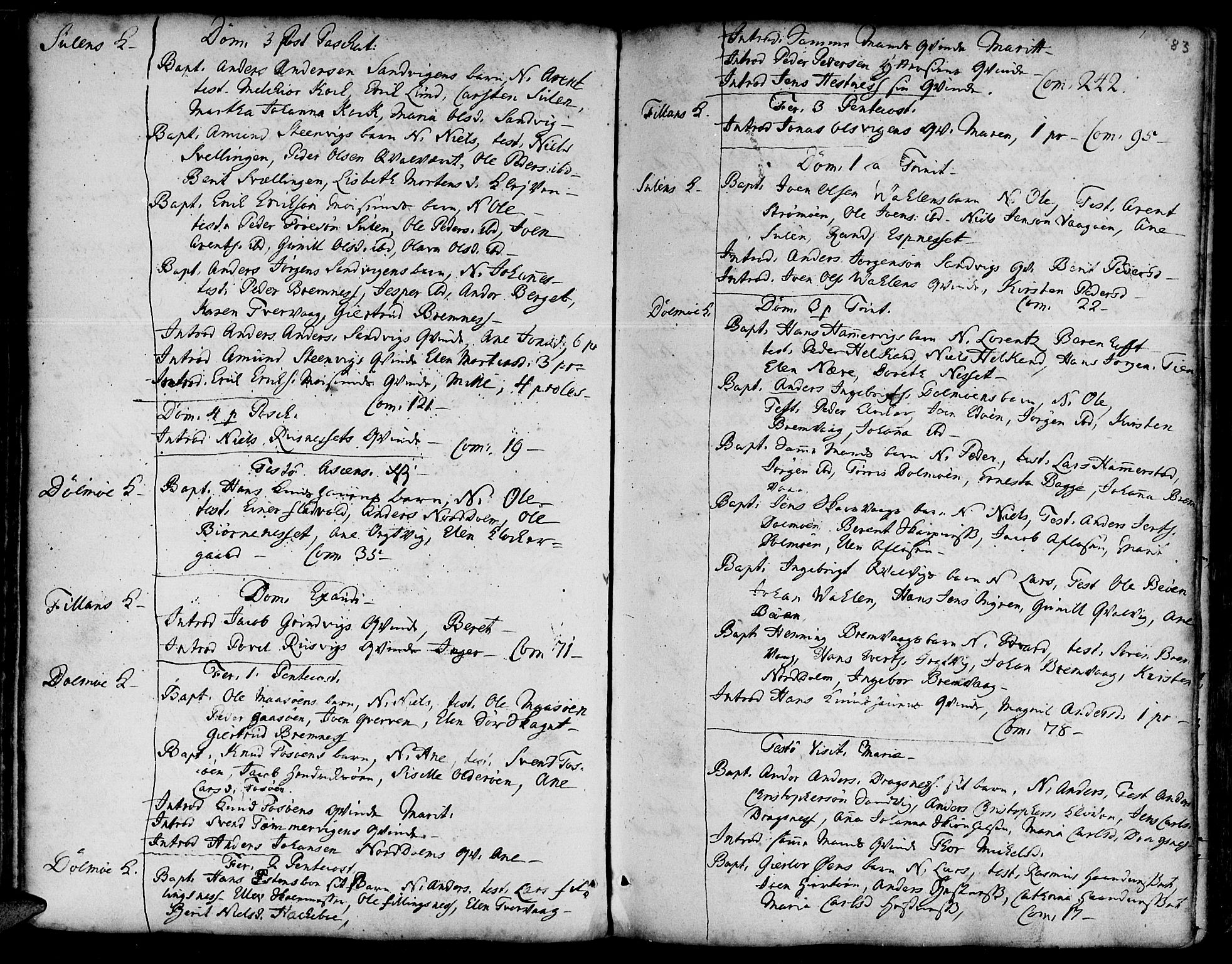 Ministerialprotokoller, klokkerbøker og fødselsregistre - Sør-Trøndelag, AV/SAT-A-1456/634/L0525: Parish register (official) no. 634A01, 1736-1775, p. 83