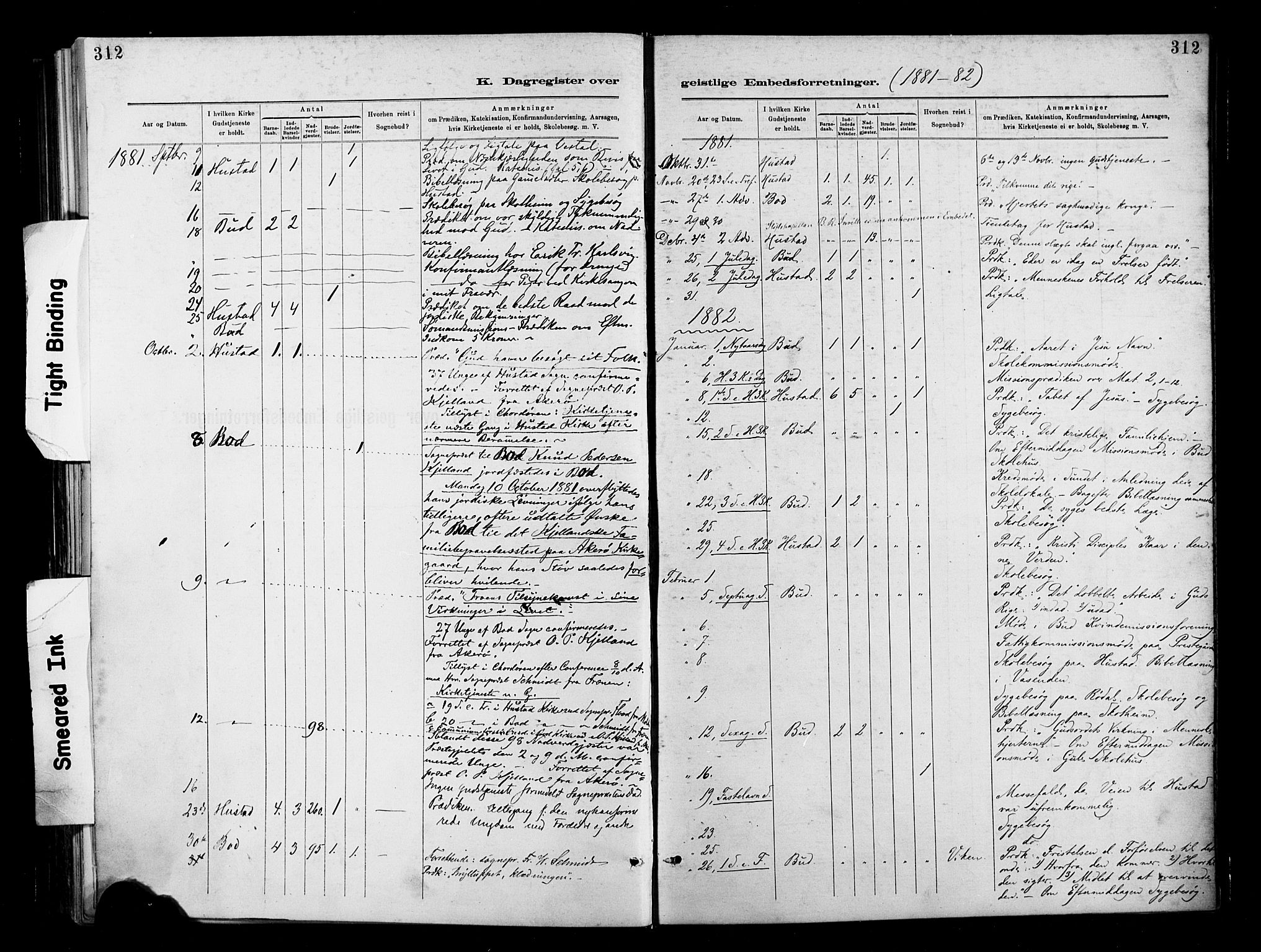 Ministerialprotokoller, klokkerbøker og fødselsregistre - Møre og Romsdal, SAT/A-1454/566/L0769: Parish register (official) no. 566A08, 1881-1903, p. 312