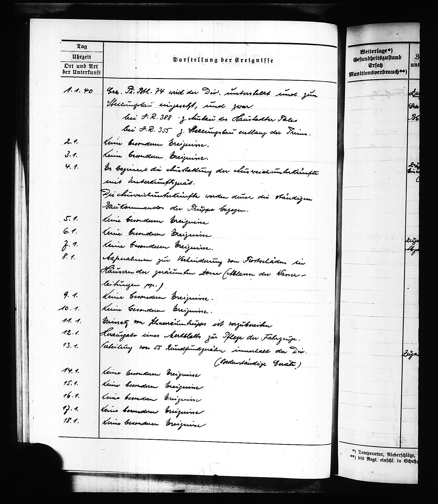 Documents Section, AV/RA-RAFA-2200/V/L0088: Amerikansk mikrofilm "Captured German Documents".
Box No. 727.  FKA jnr. 601/1954., 1939-1940, p. 40