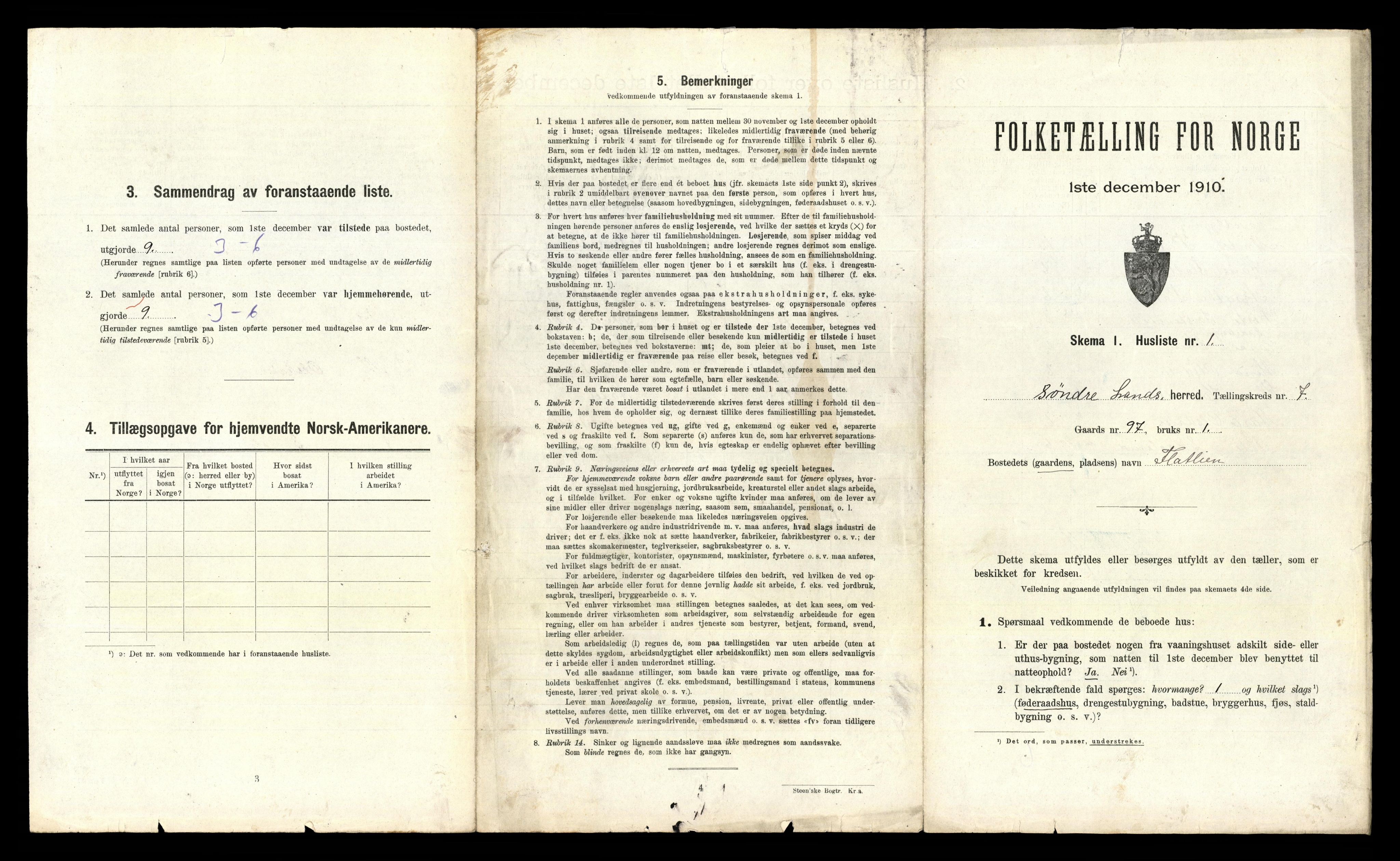 RA, 1910 census for Søndre Land, 1910, p. 1486