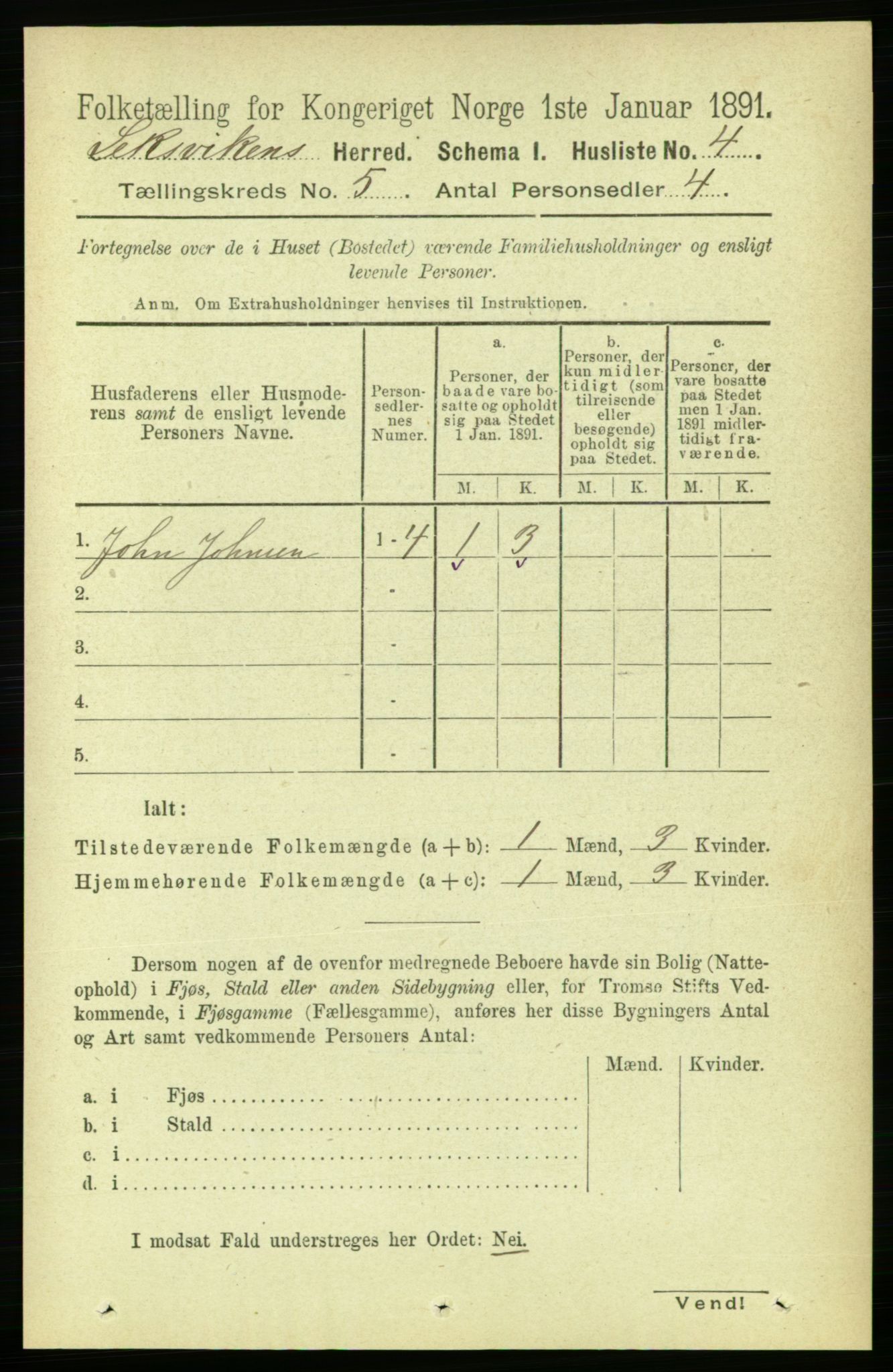 RA, 1891 census for 1718 Leksvik, 1891, p. 2456