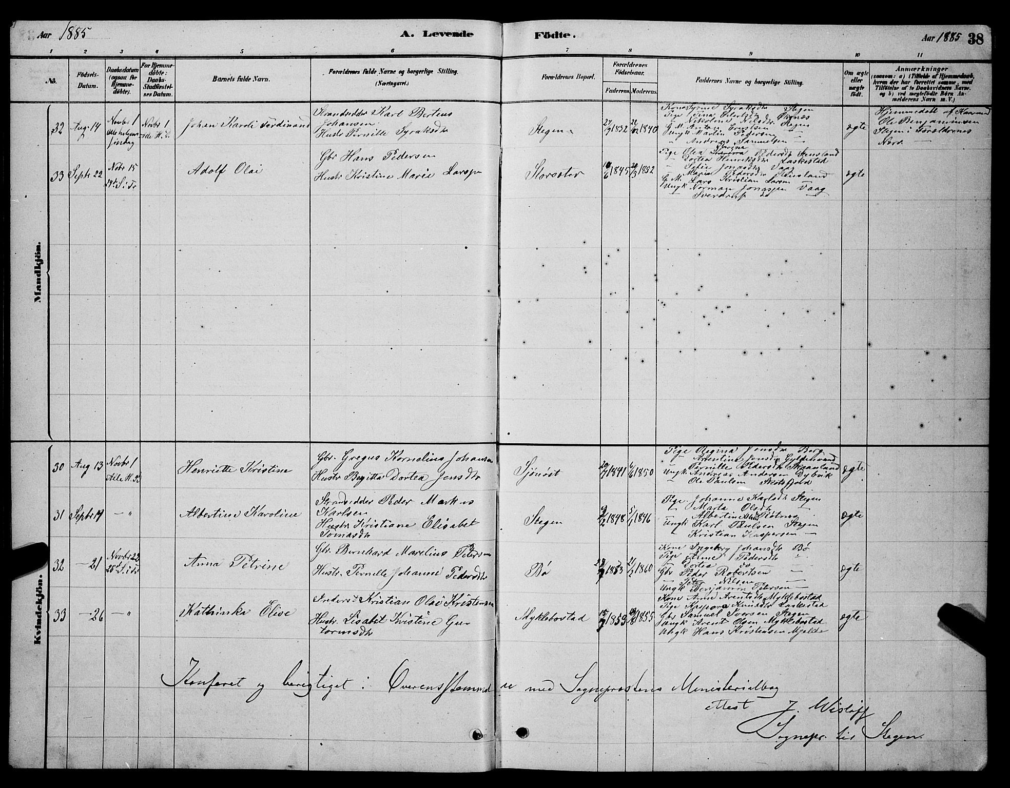 Ministerialprotokoller, klokkerbøker og fødselsregistre - Nordland, AV/SAT-A-1459/855/L0816: Parish register (copy) no. 855C05, 1879-1894, p. 38