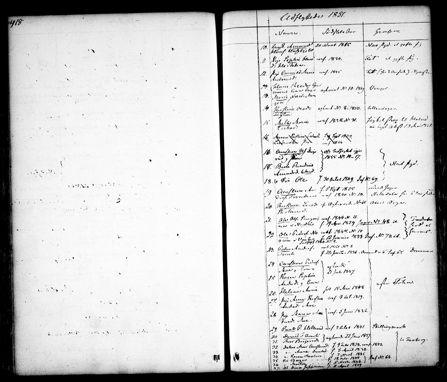 Aurskog prestekontor Kirkebøker, AV/SAO-A-10304a/F/Fa/L0006: Parish register (official) no. I 6, 1829-1853, p. 418