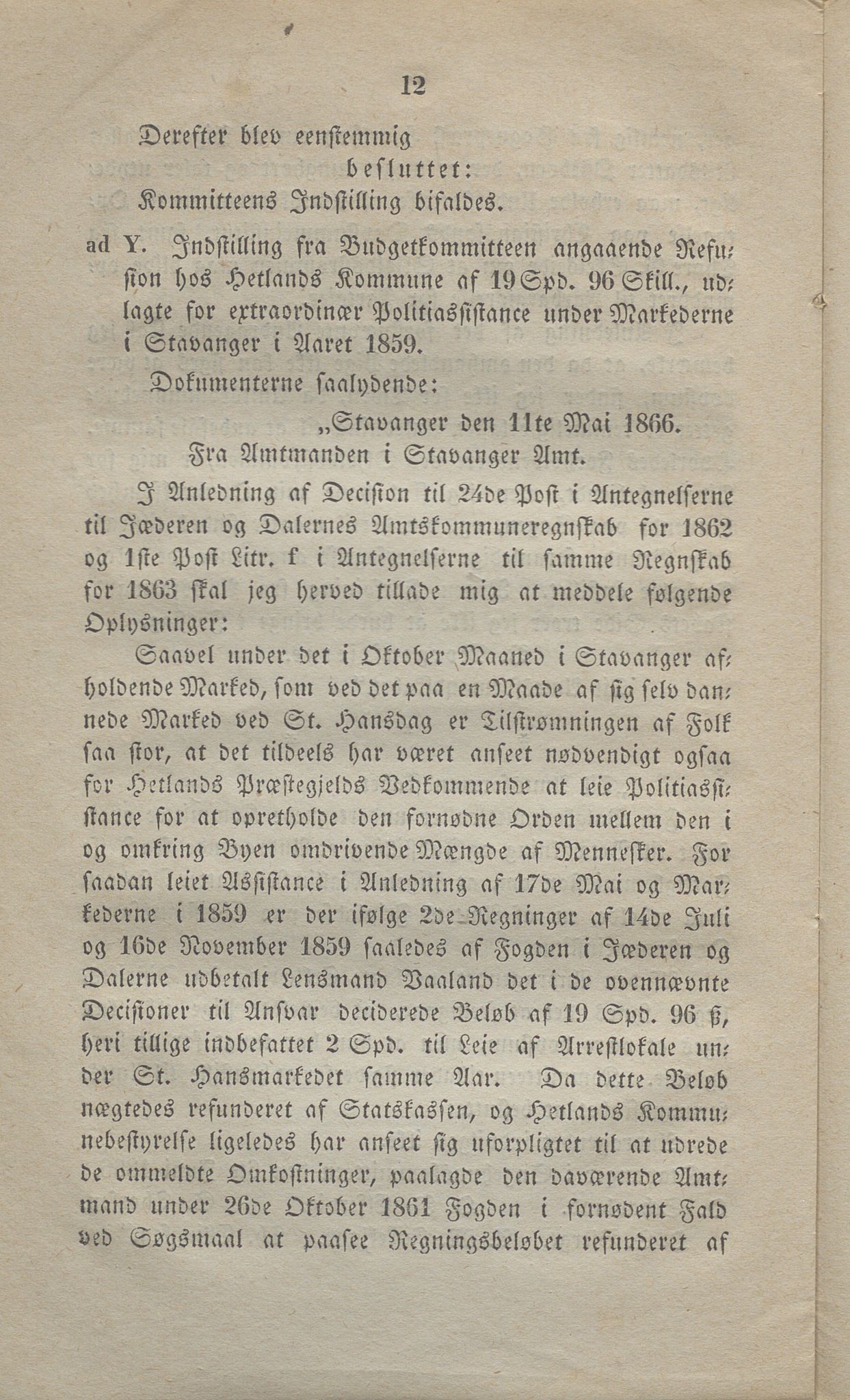 Rogaland fylkeskommune - Fylkesrådmannen , IKAR/A-900/A, 1865-1866, p. 285