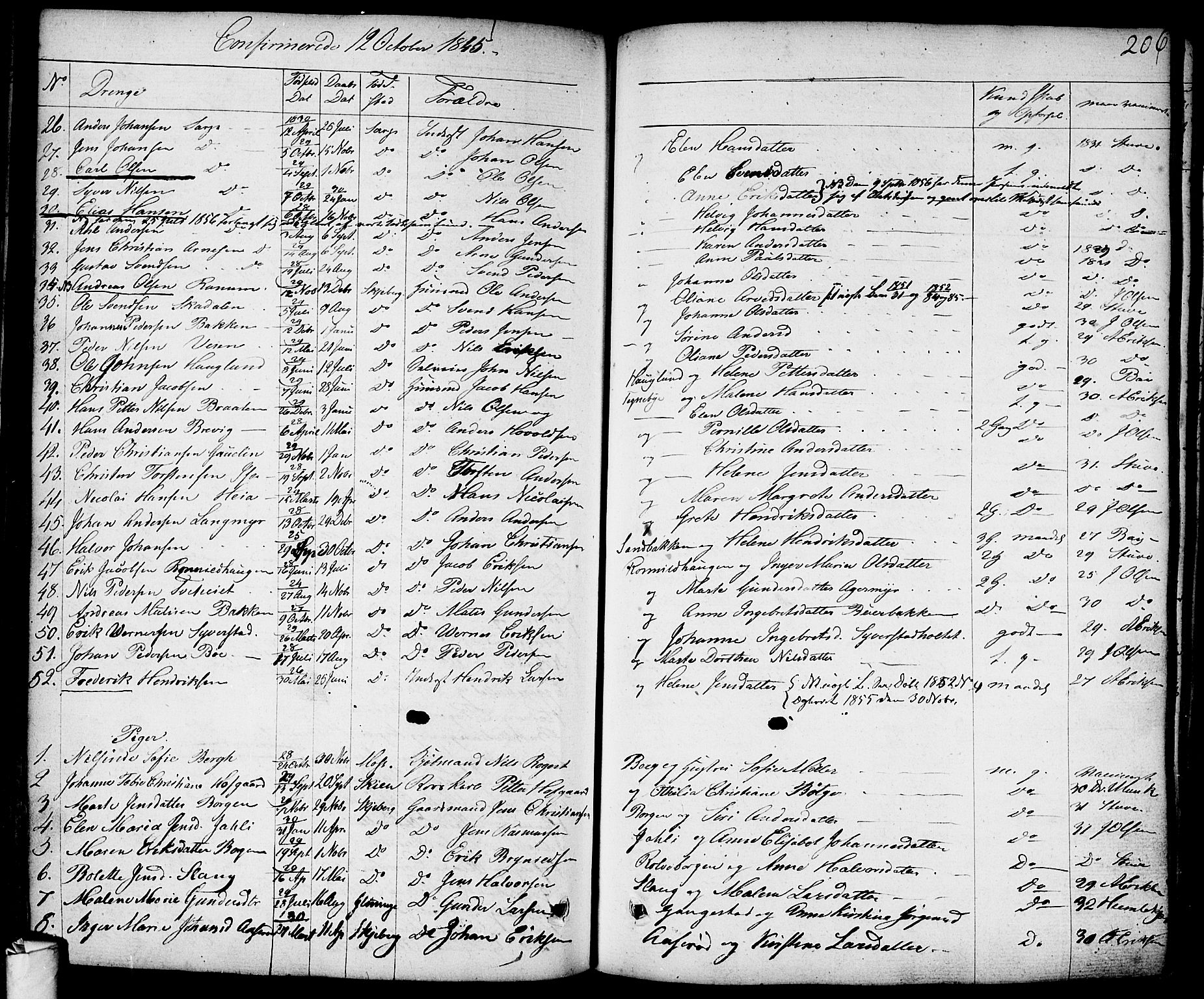 Skjeberg prestekontor Kirkebøker, SAO/A-10923/F/Fa/L0005: Parish register (official) no. I 5, 1830-1845, p. 206