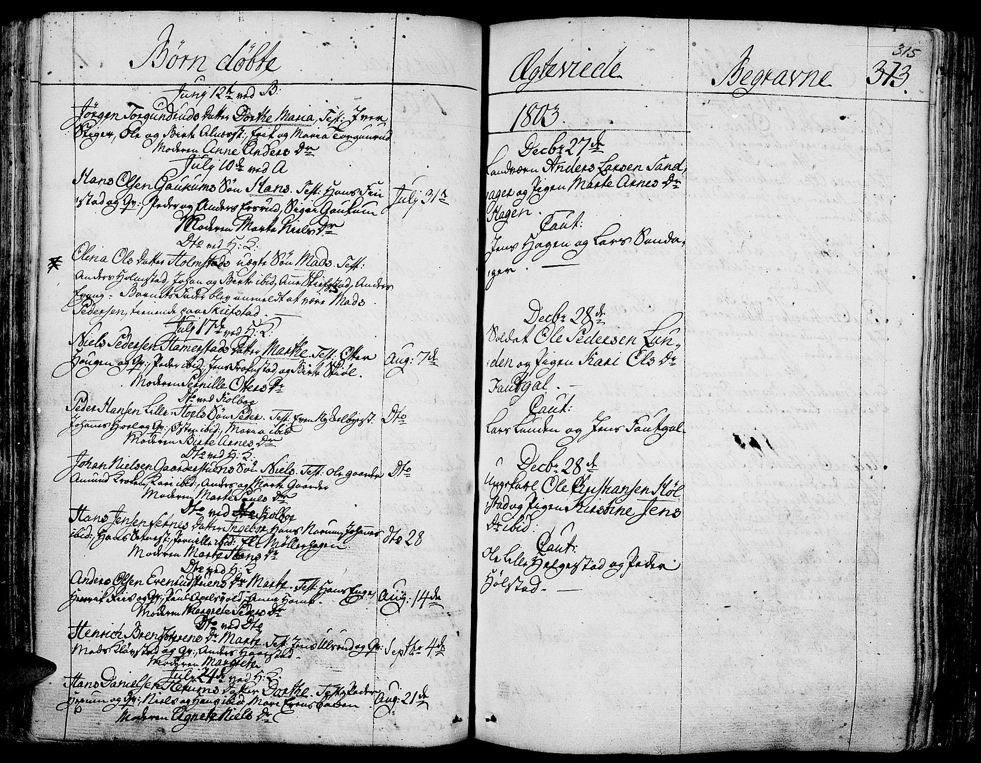 Toten prestekontor, SAH/PREST-102/H/Ha/Haa/L0007: Parish register (official) no. 7, 1794-1809, p. 315