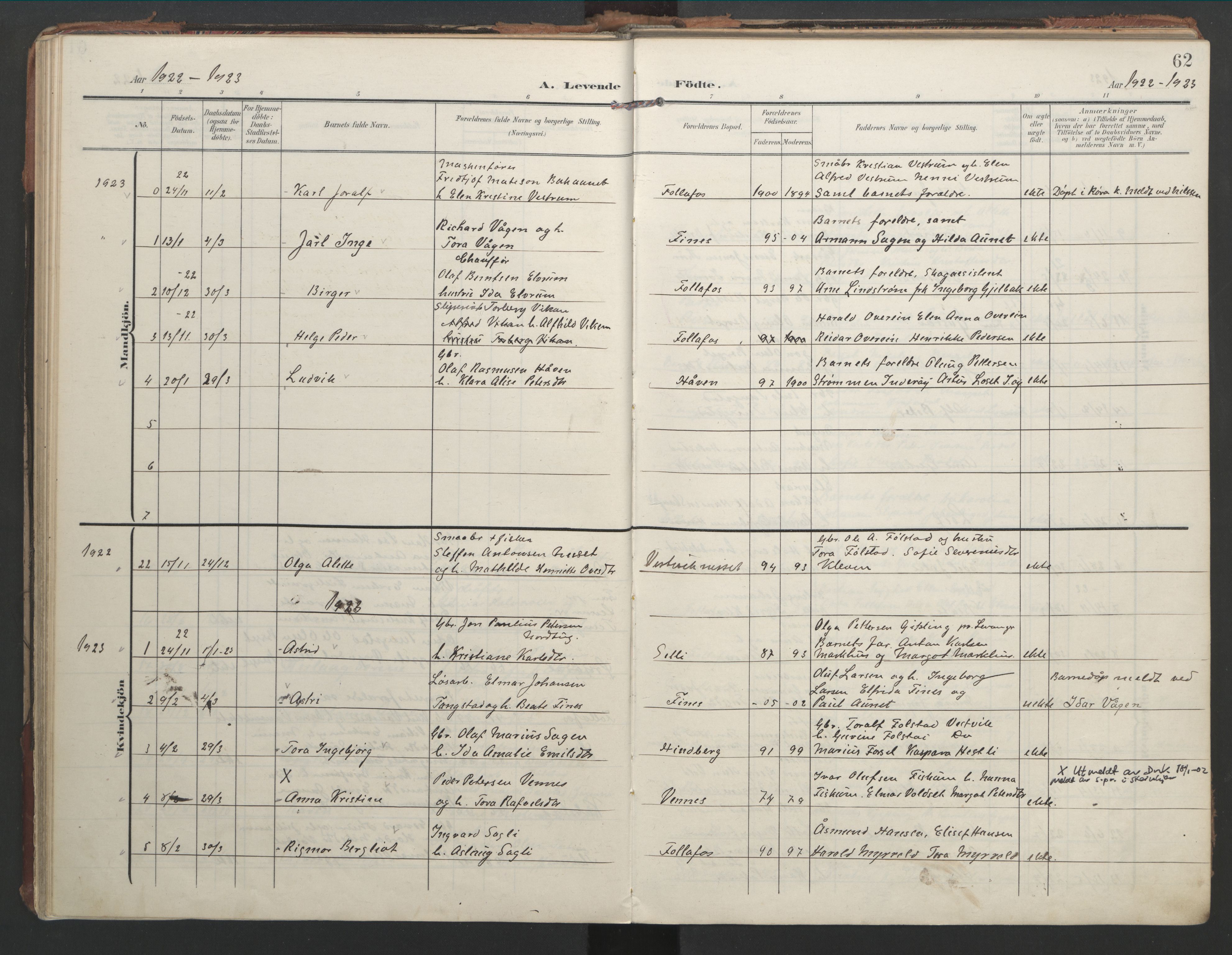 Ministerialprotokoller, klokkerbøker og fødselsregistre - Nord-Trøndelag, AV/SAT-A-1458/744/L0421: Parish register (official) no. 744A05, 1905-1930, p. 62