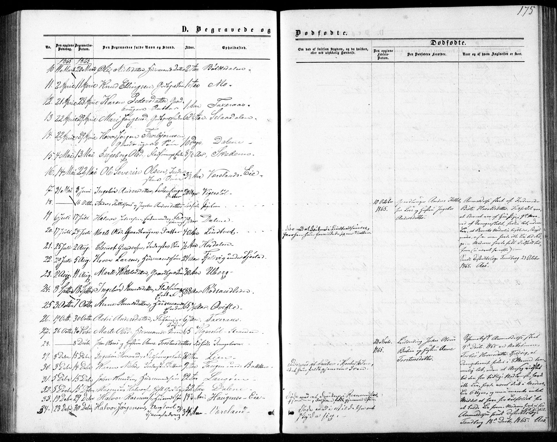 Gjerstad sokneprestkontor, AV/SAK-1111-0014/F/Fb/Fbb/L0003: Parish register (copy) no. B 3, 1862-1889, p. 175