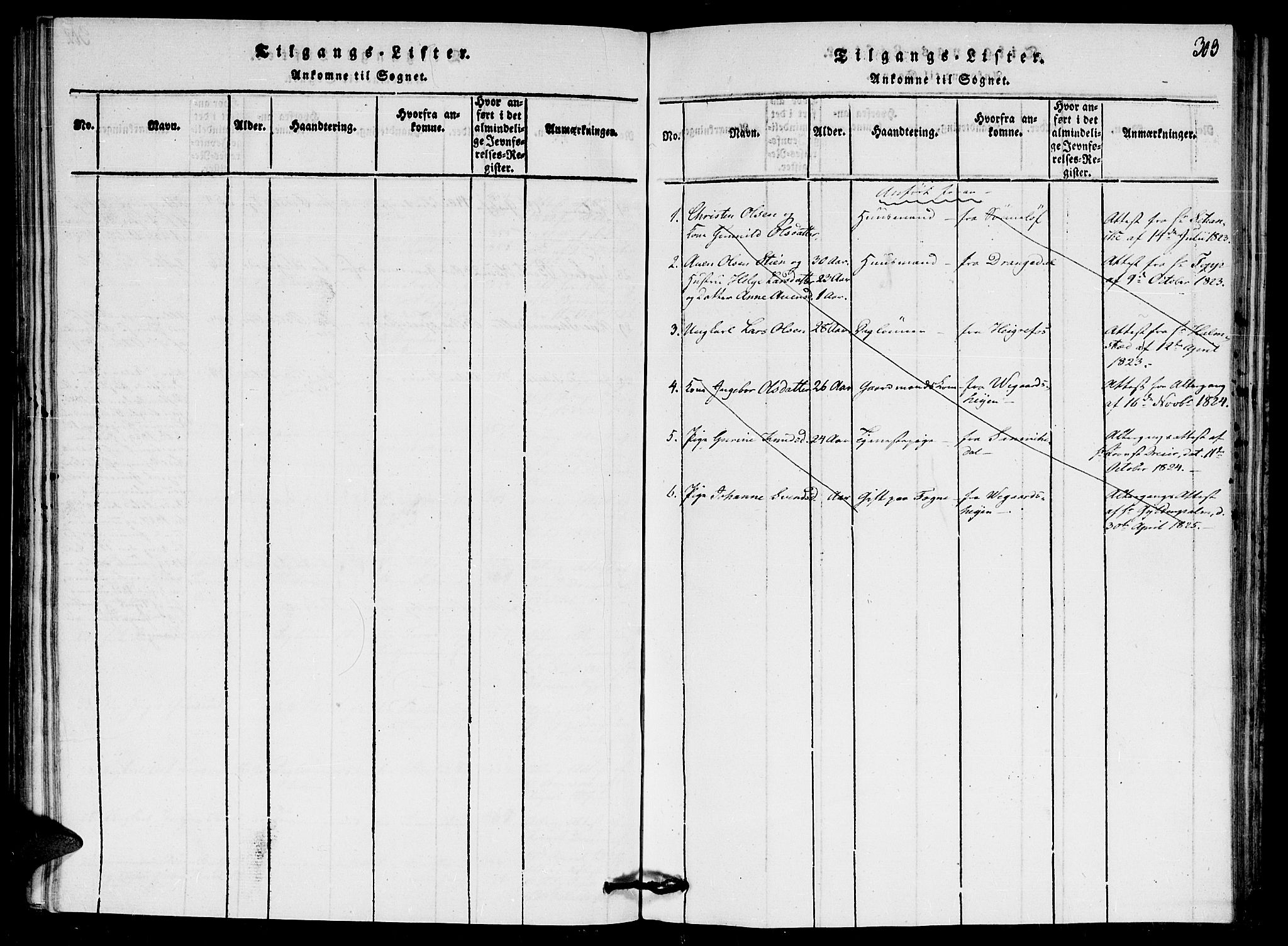 Gjerstad sokneprestkontor, AV/SAK-1111-0014/F/Fa/Faa/L0004: Parish register (official) no. A 4, 1816-1829, p. 303