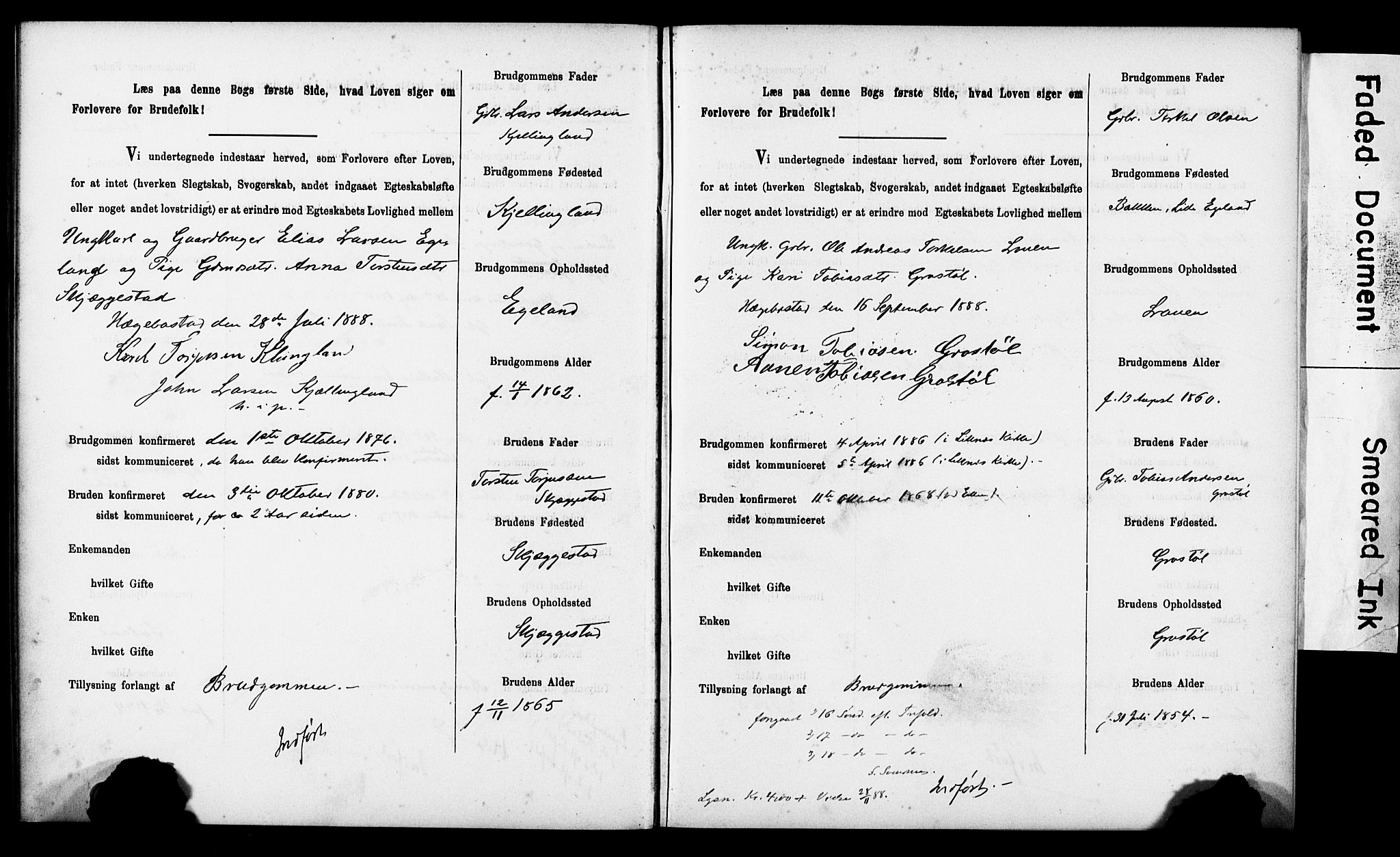 Tysvær sokneprestkontor, AV/SAST-A -101864/I/Ie/L0001: Banns register no. IX, 1886-1901