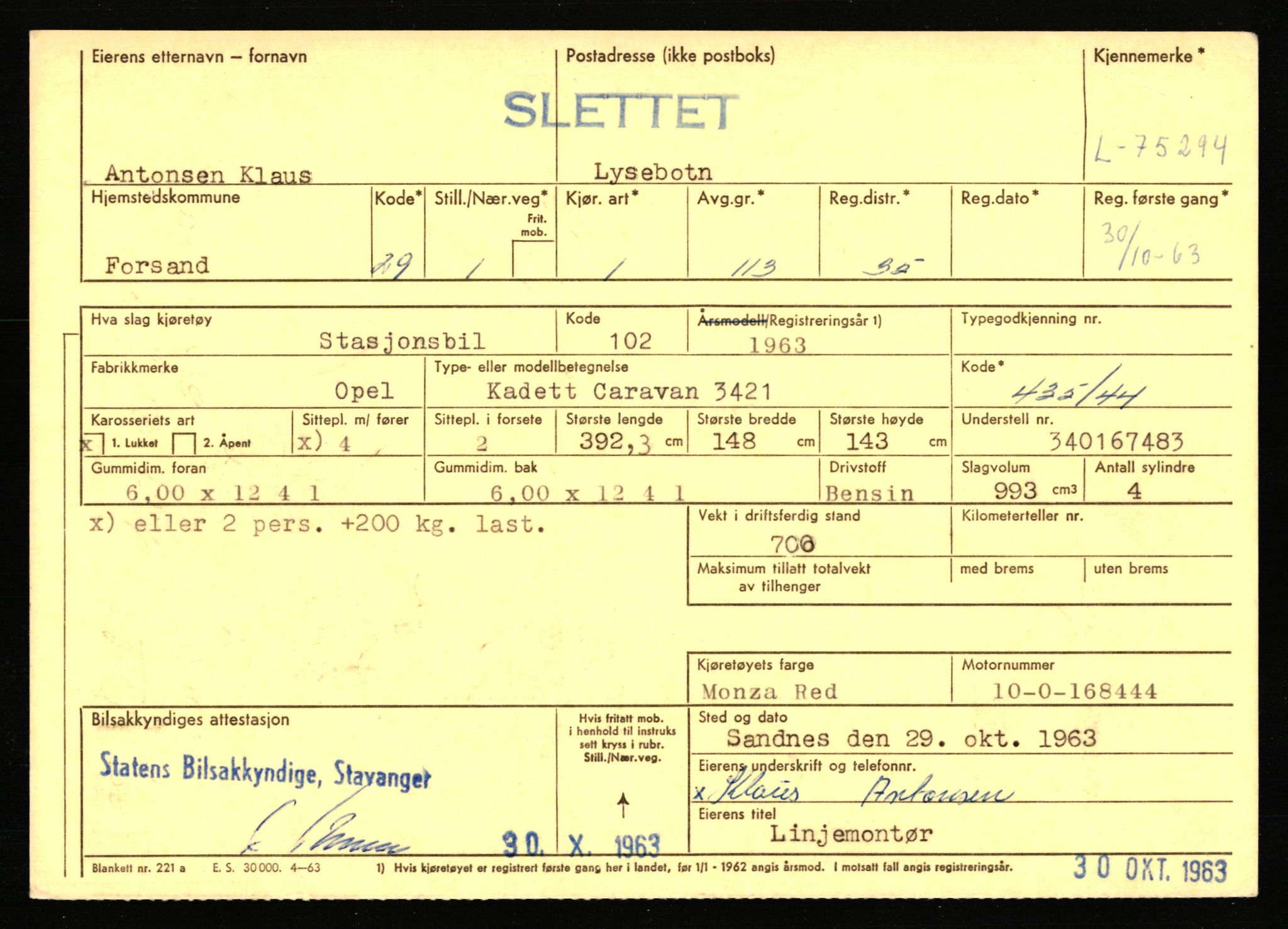 Stavanger trafikkstasjon, AV/SAST-A-101942/0/F/L0068: L-75000 - L-76799, 1930-1971, p. 377