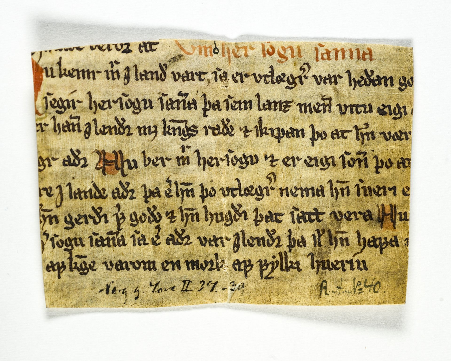 Riksarkivets diplomsamling, AV/RA-EA-5965/F26/L0004: Norrøne membranfragmenter bestand 31-50, 1100-1536, p. 131