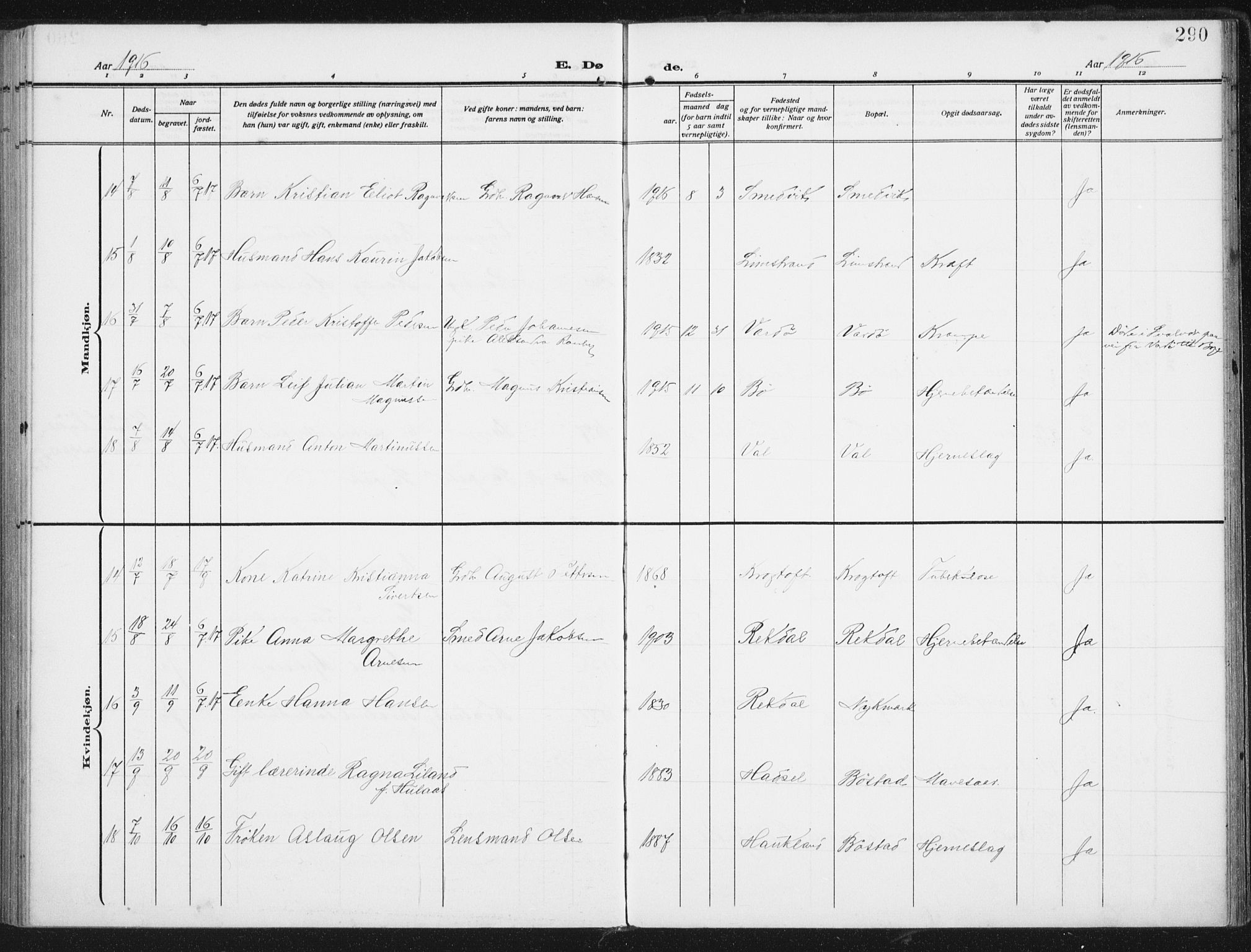 Ministerialprotokoller, klokkerbøker og fødselsregistre - Nordland, SAT/A-1459/880/L1135: Parish register (official) no. 880A09, 1908-1919, p. 290