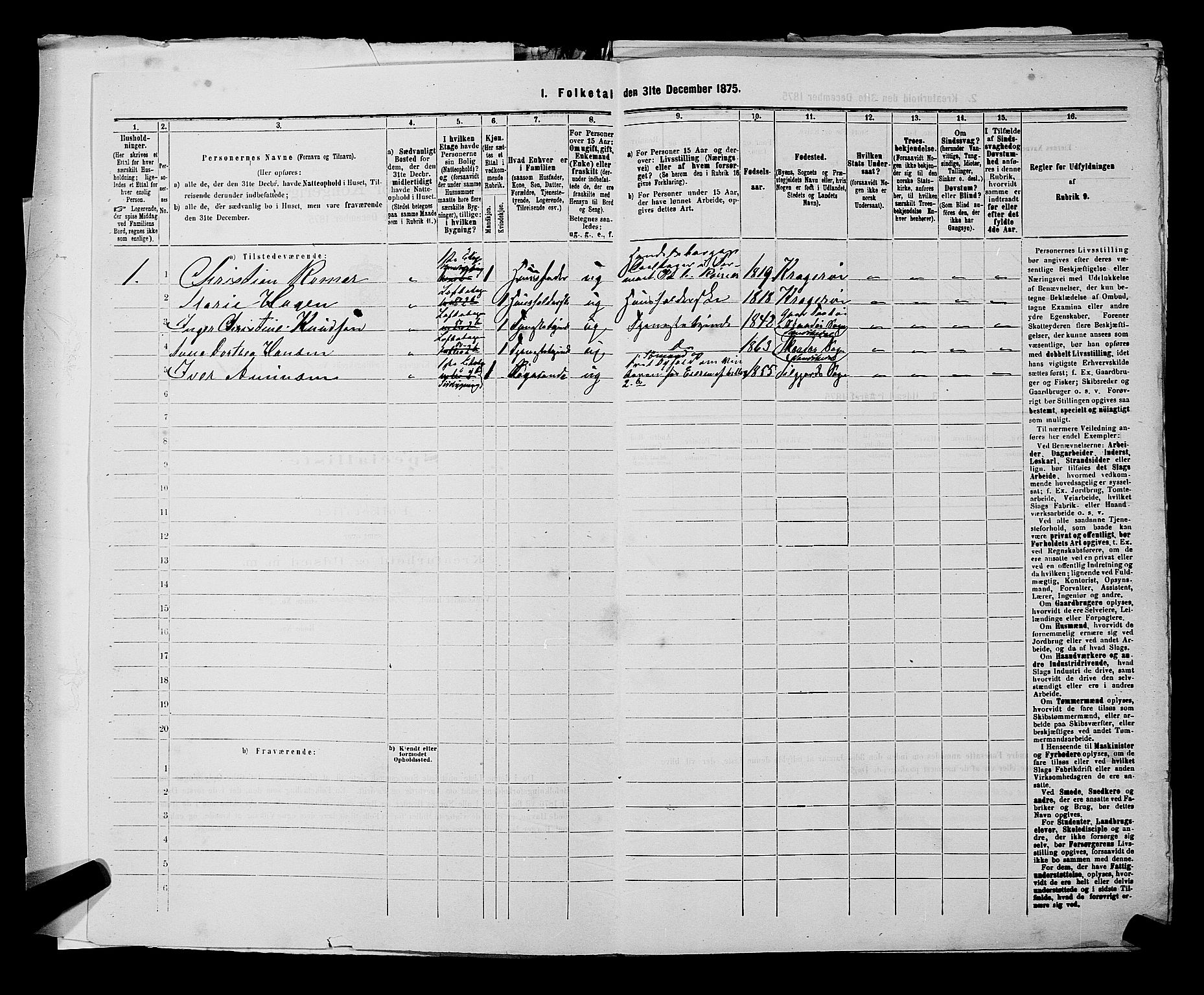 SAKO, 1875 census for 0801P Kragerø, 1875, p. 27