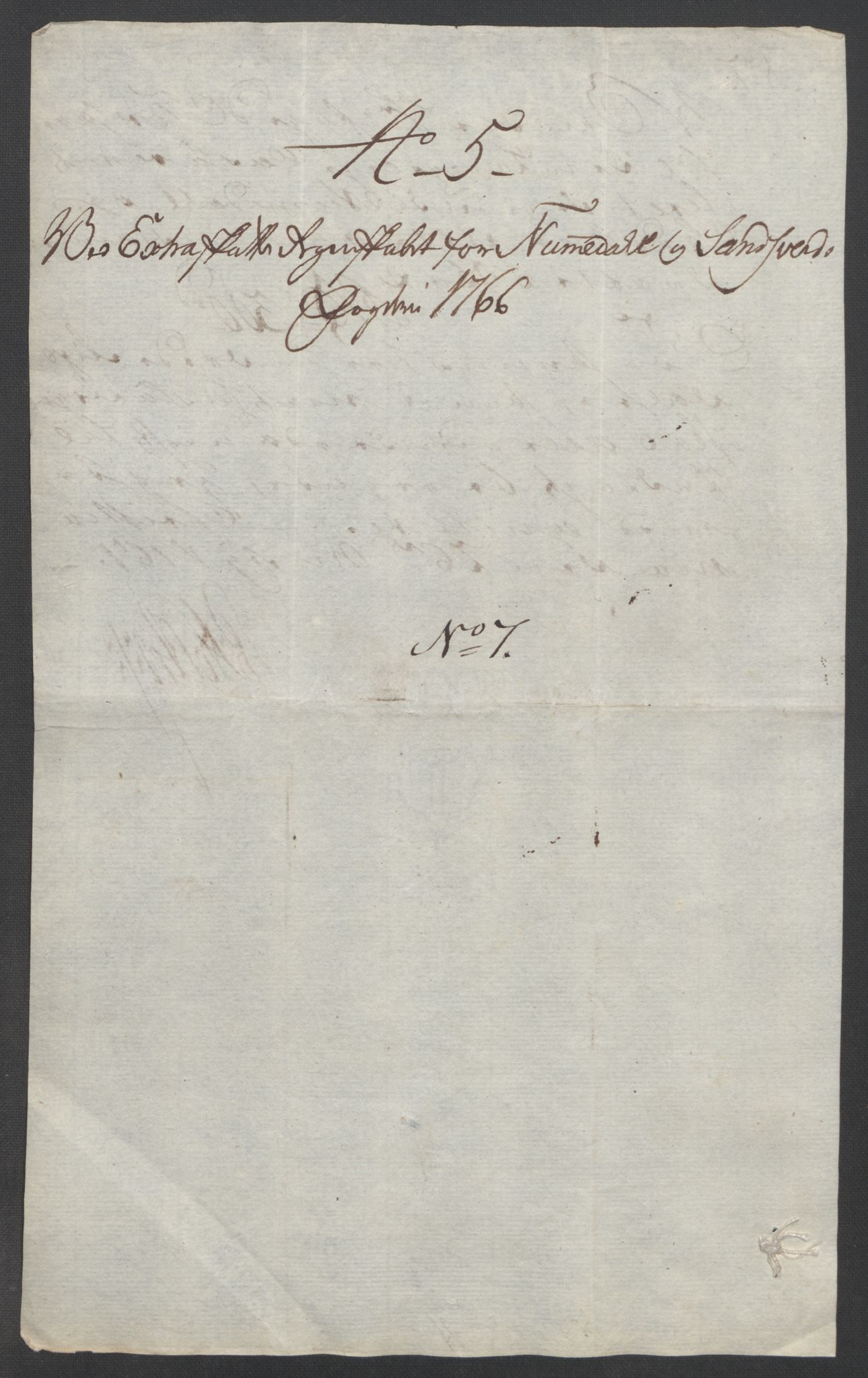 Rentekammeret inntil 1814, Reviderte regnskaper, Fogderegnskap, RA/EA-4092/R24/L1672: Ekstraskatten Numedal og Sandsvær, 1762-1767, p. 319