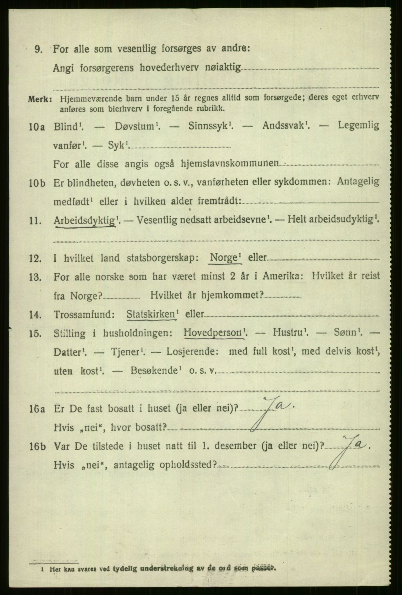 SAB, 1920 census for Voss, 1920, p. 5148