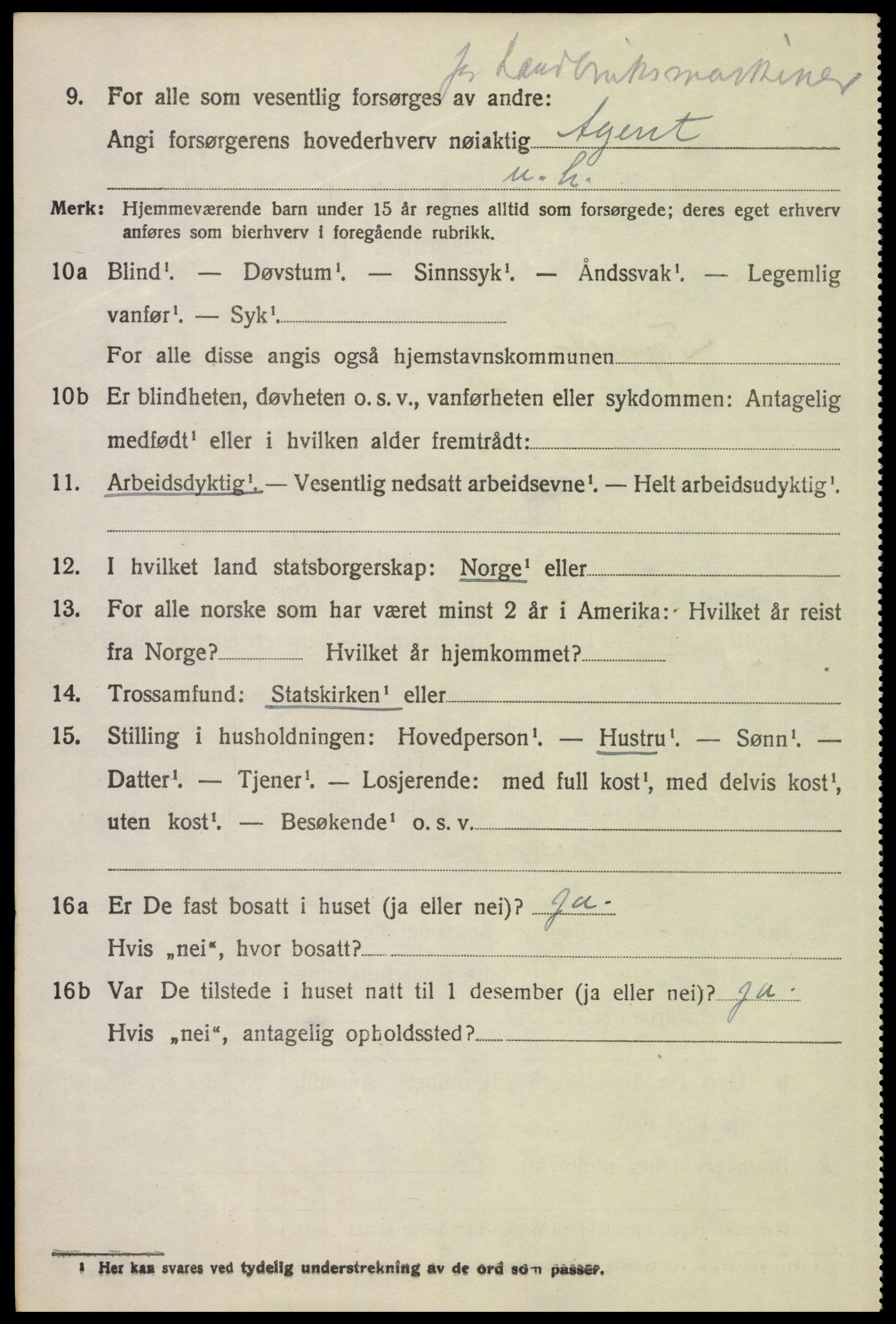 SAH, 1920 census for Tynset, 1920, p. 7131