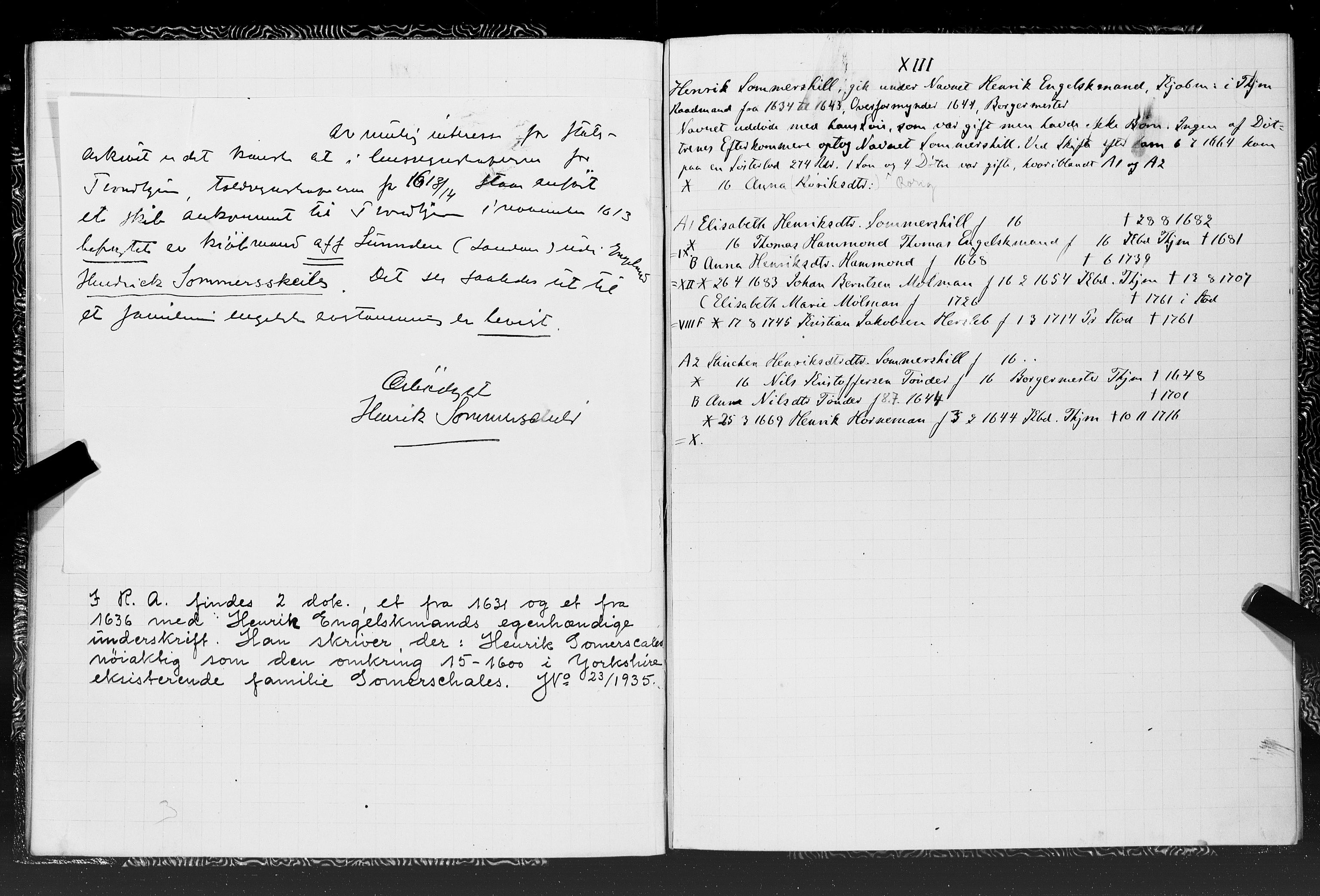 Hornemans samlinger, SAT/PA-X/A/L0014: Jakob Hersleb Hornemans forfedre, 1600-1886