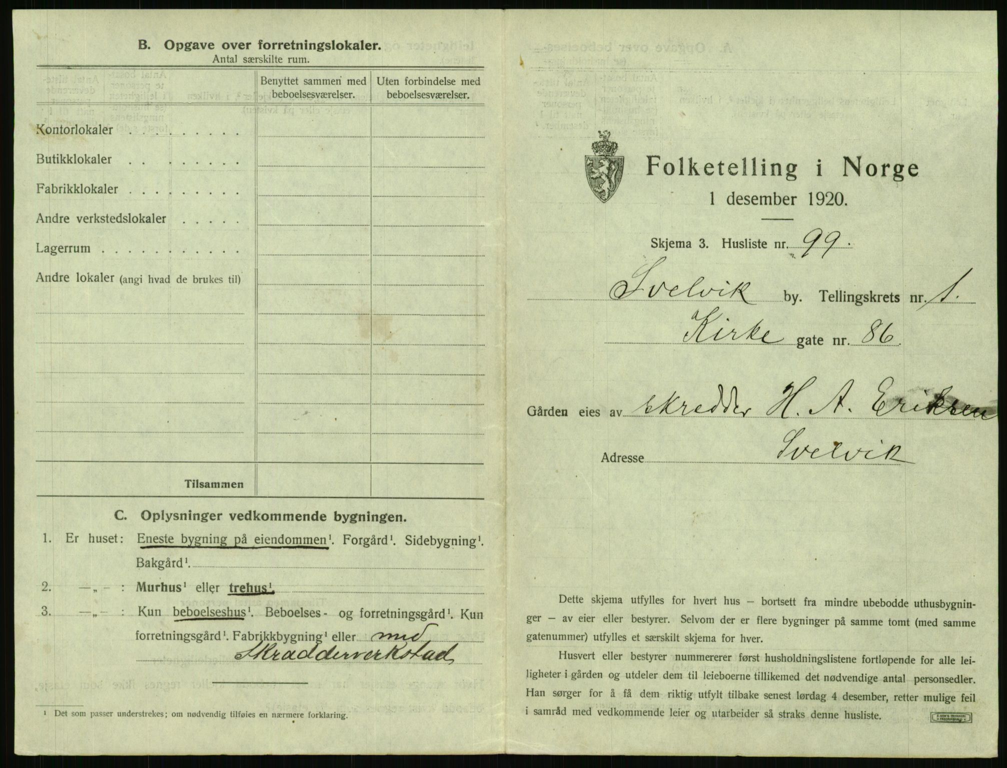 SAKO, 1920 census for Svelvik, 1920, p. 219