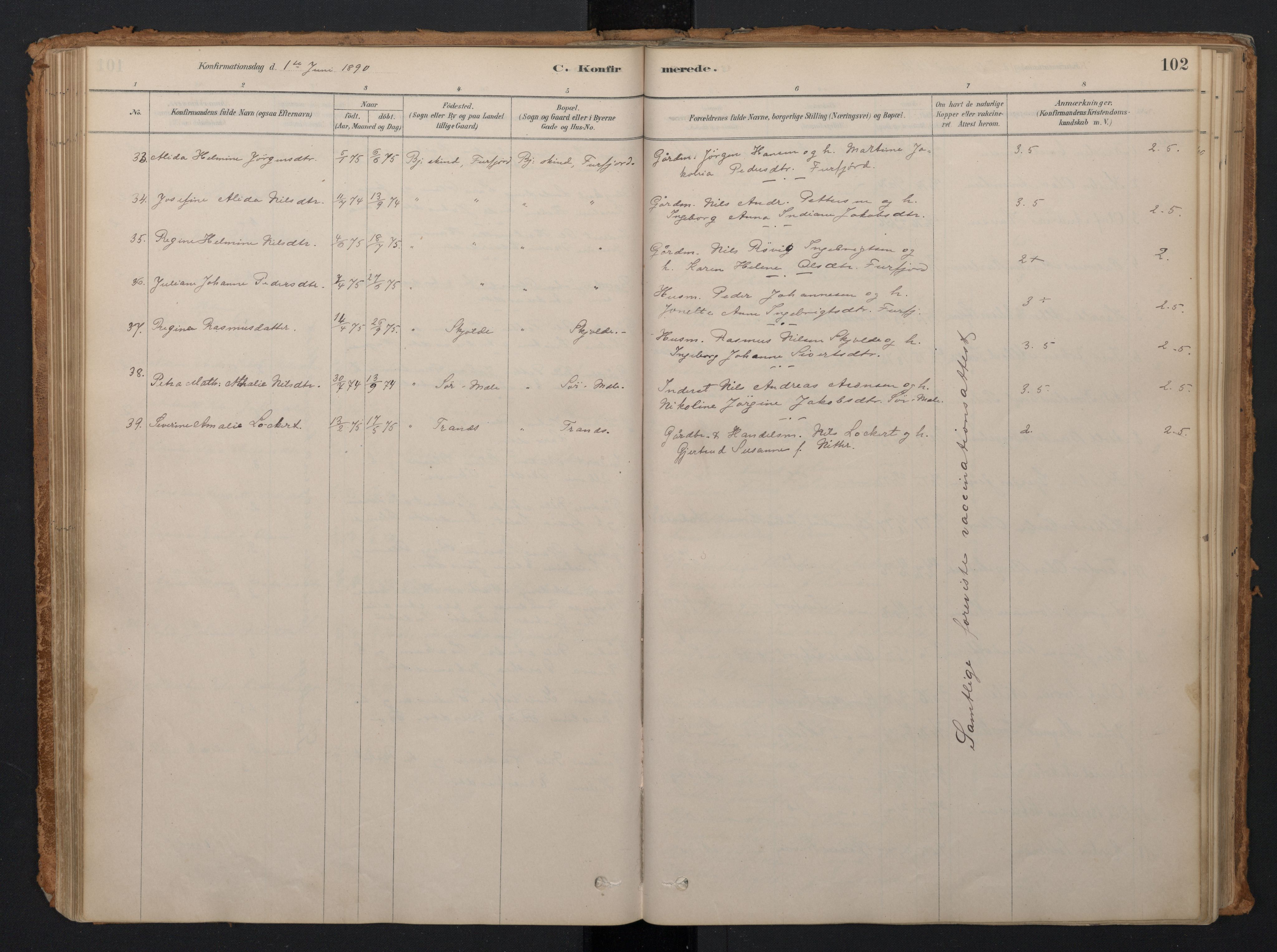 Ministerialprotokoller, klokkerbøker og fødselsregistre - Nordland, AV/SAT-A-1459/897/L1399: Parish register (official) no. 897A06, 1881-1896, p. 102