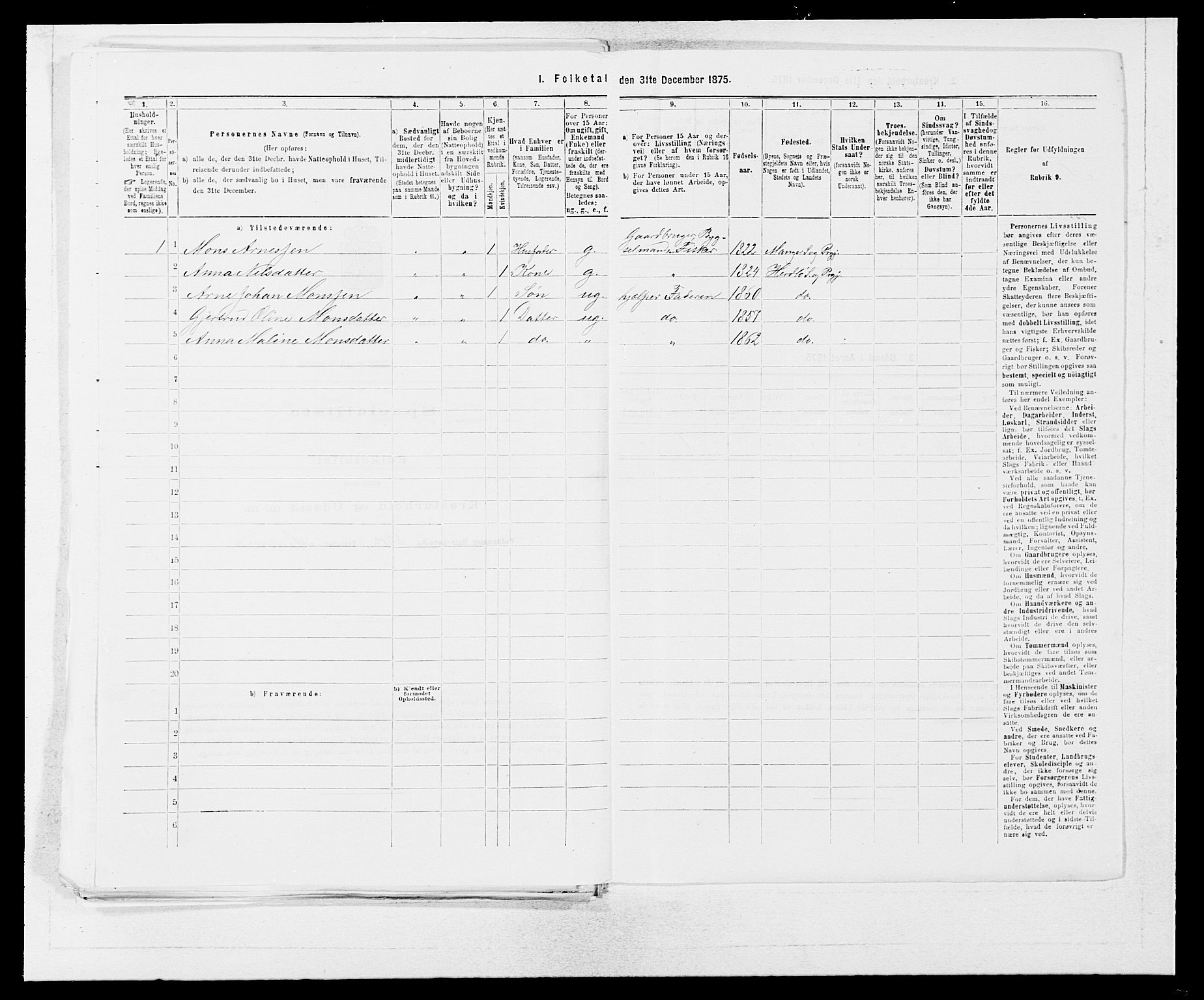 SAB, 1875 census for 1258P Herdla, 1875, p. 312