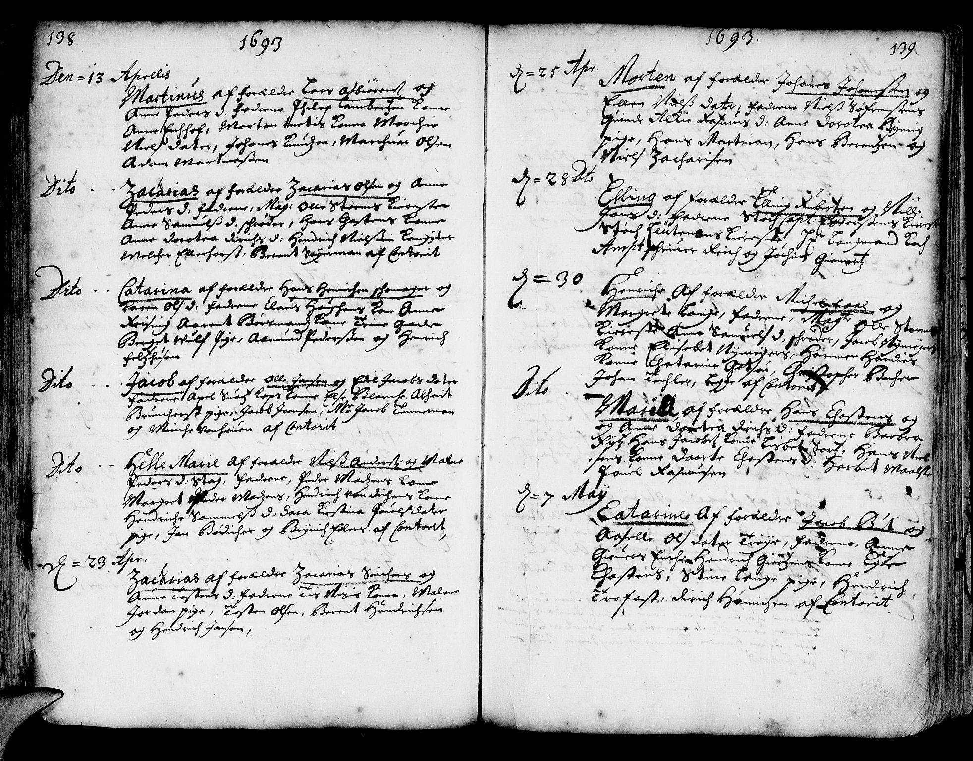 Korskirken sokneprestembete, AV/SAB-A-76101/H/Haa/L0002: Parish register (official) no. A 2, 1688-1697, p. 138-139