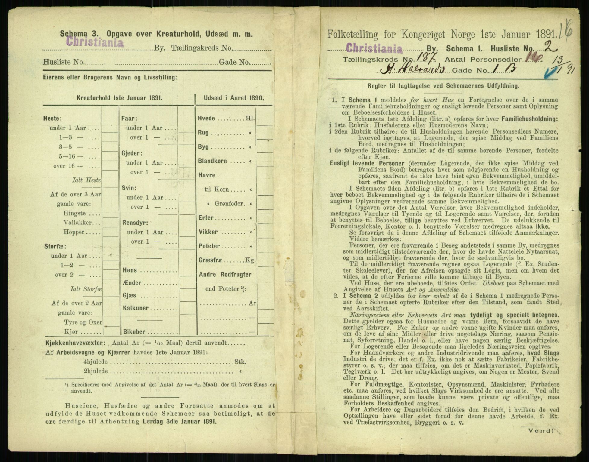 RA, 1891 census for 0301 Kristiania, 1891, p. 111910