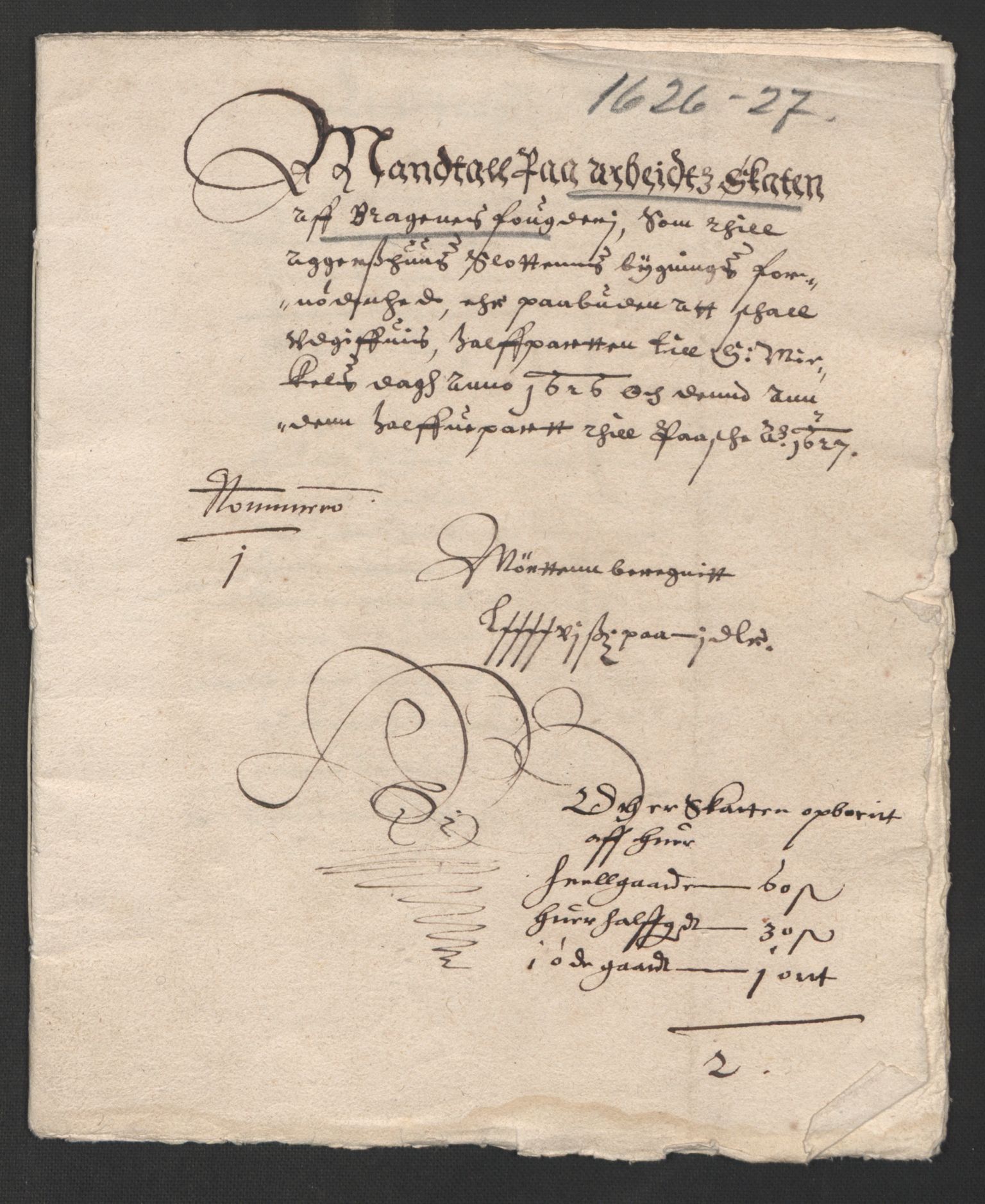 Rentekammeret inntil 1814, Reviderte regnskaper, Lensregnskaper, AV/RA-EA-5023/R/Rb/Rba/L0080: Akershus len, 1626-1628