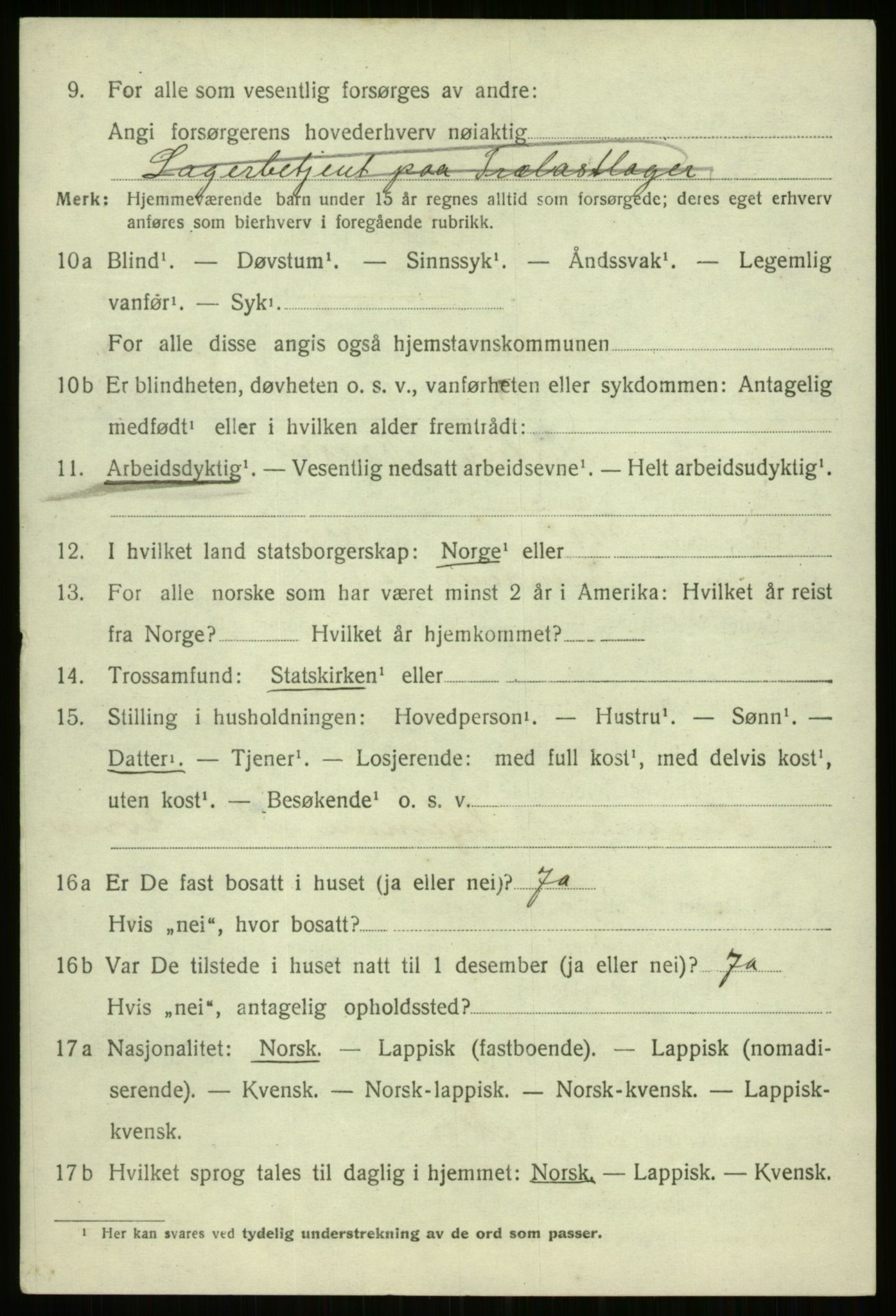 SATØ, 1920 census for Trondenes, 1920, p. 18403