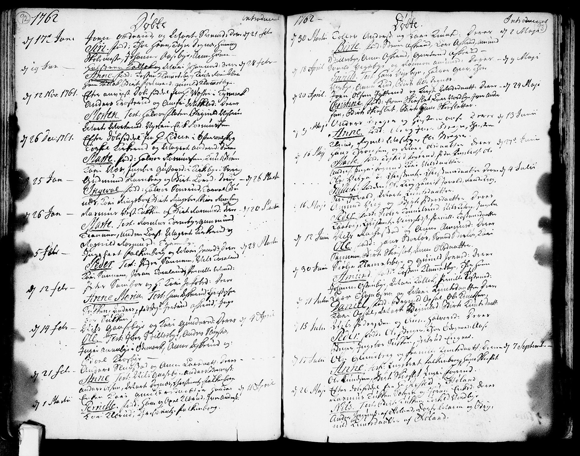 Rødenes prestekontor Kirkebøker, SAO/A-2005/F/Fa/L0002: Parish register (official) no. I 2, 1733-1776, p. 92-93