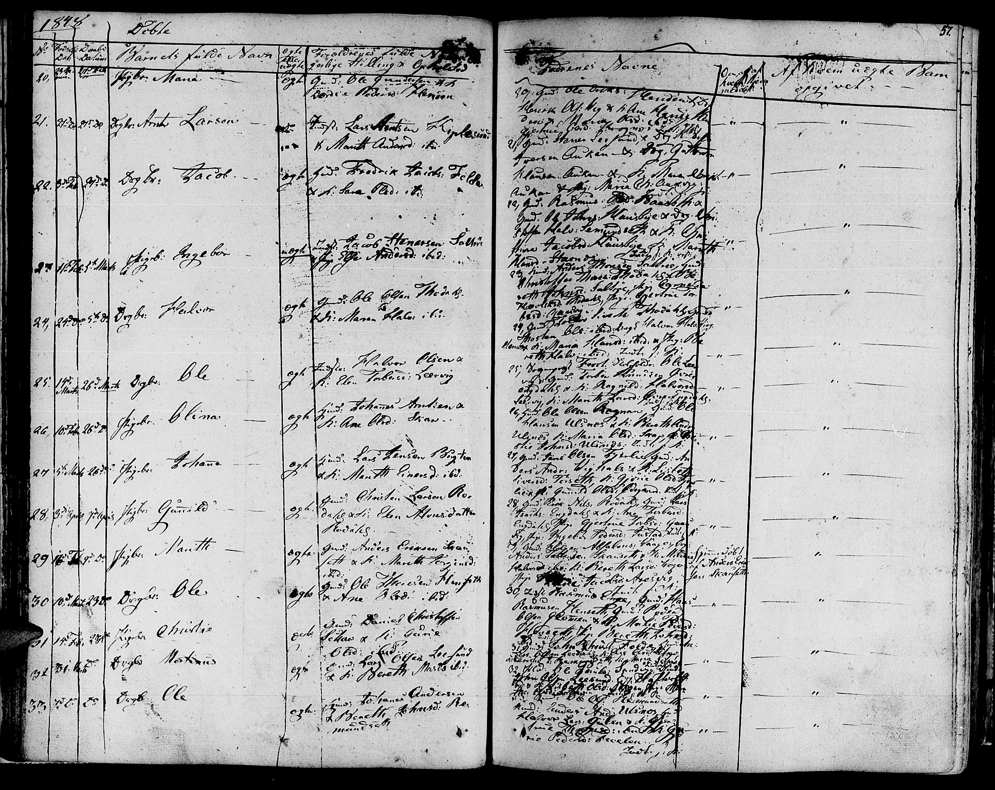 Ministerialprotokoller, klokkerbøker og fødselsregistre - Møre og Romsdal, AV/SAT-A-1454/578/L0904: Parish register (official) no. 578A03, 1836-1858, p. 57