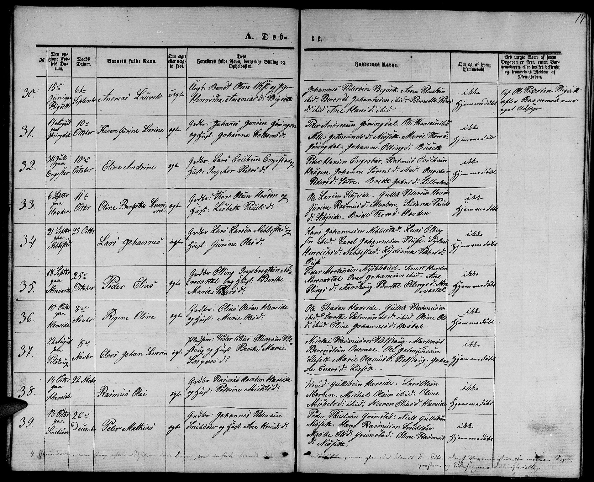 Ministerialprotokoller, klokkerbøker og fødselsregistre - Møre og Romsdal, AV/SAT-A-1454/510/L0124: Parish register (copy) no. 510C01, 1854-1877, p. 17