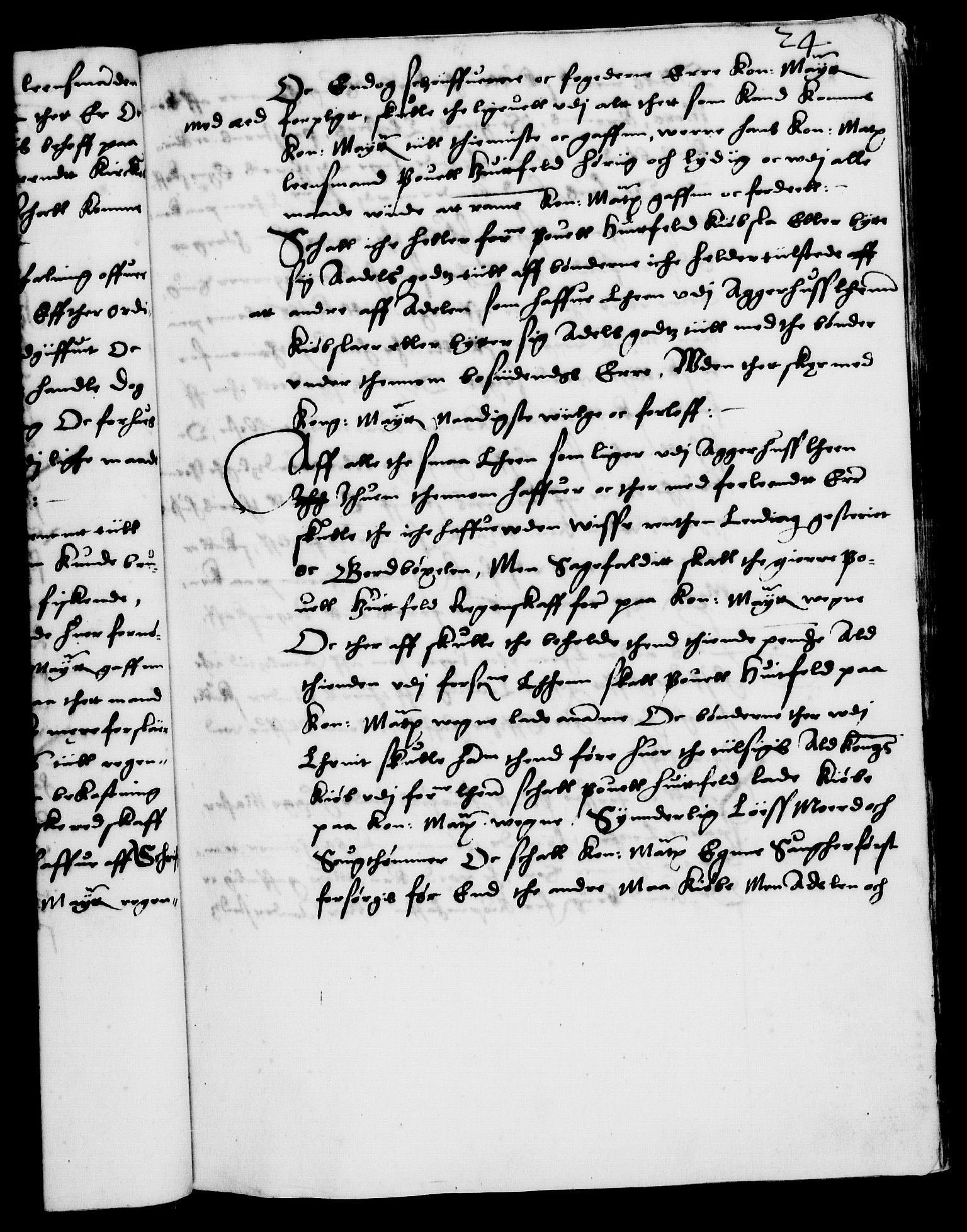 Danske Kanselli 1572-1799, AV/RA-EA-3023/F/Fc/Fca/Fcaa/L0001: Norske registre (mikrofilm), 1572-1588, p. 24a