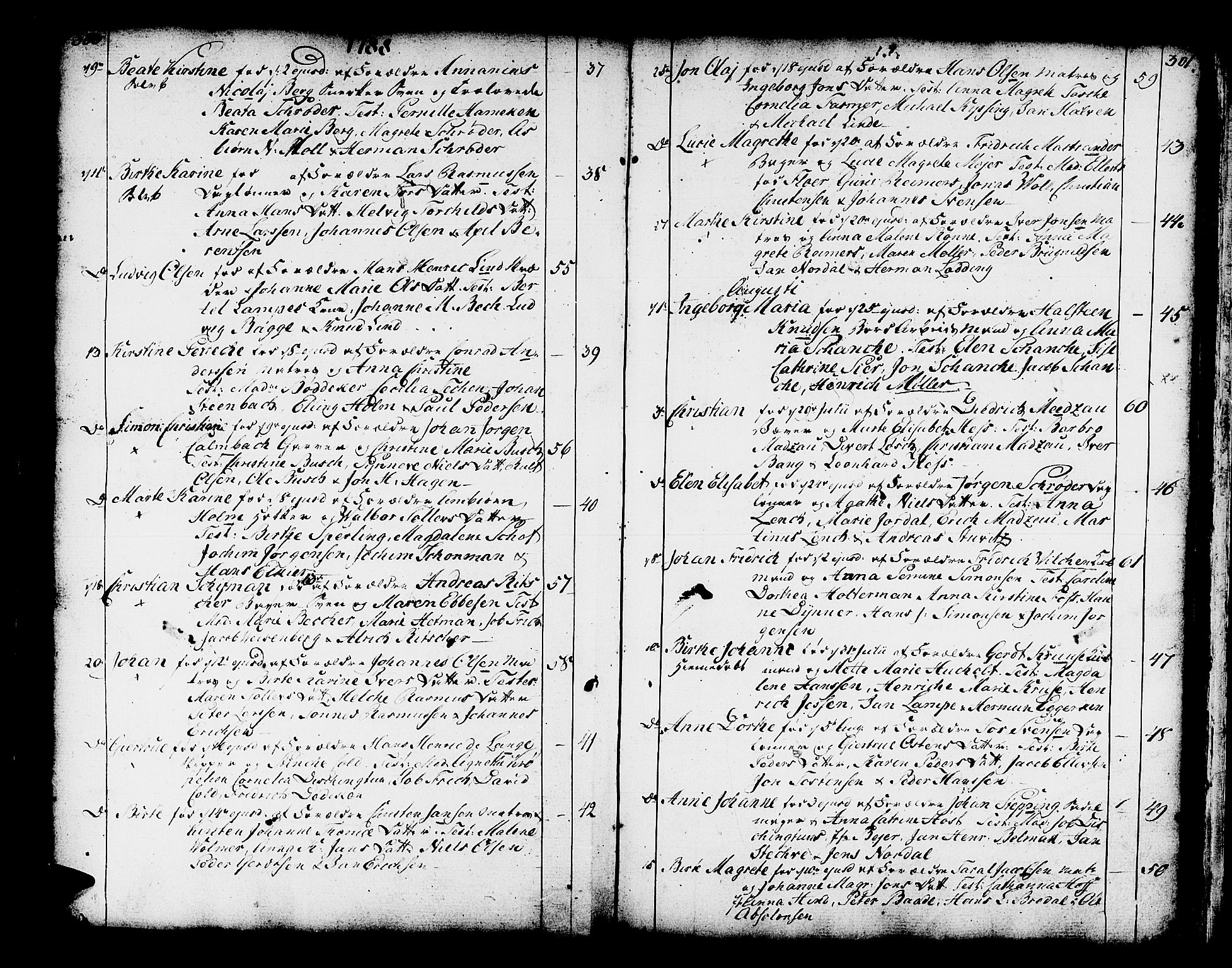 Domkirken sokneprestembete, AV/SAB-A-74801/H/Haa/L0003: Parish register (official) no. A 3, 1758-1789, p. 300-301